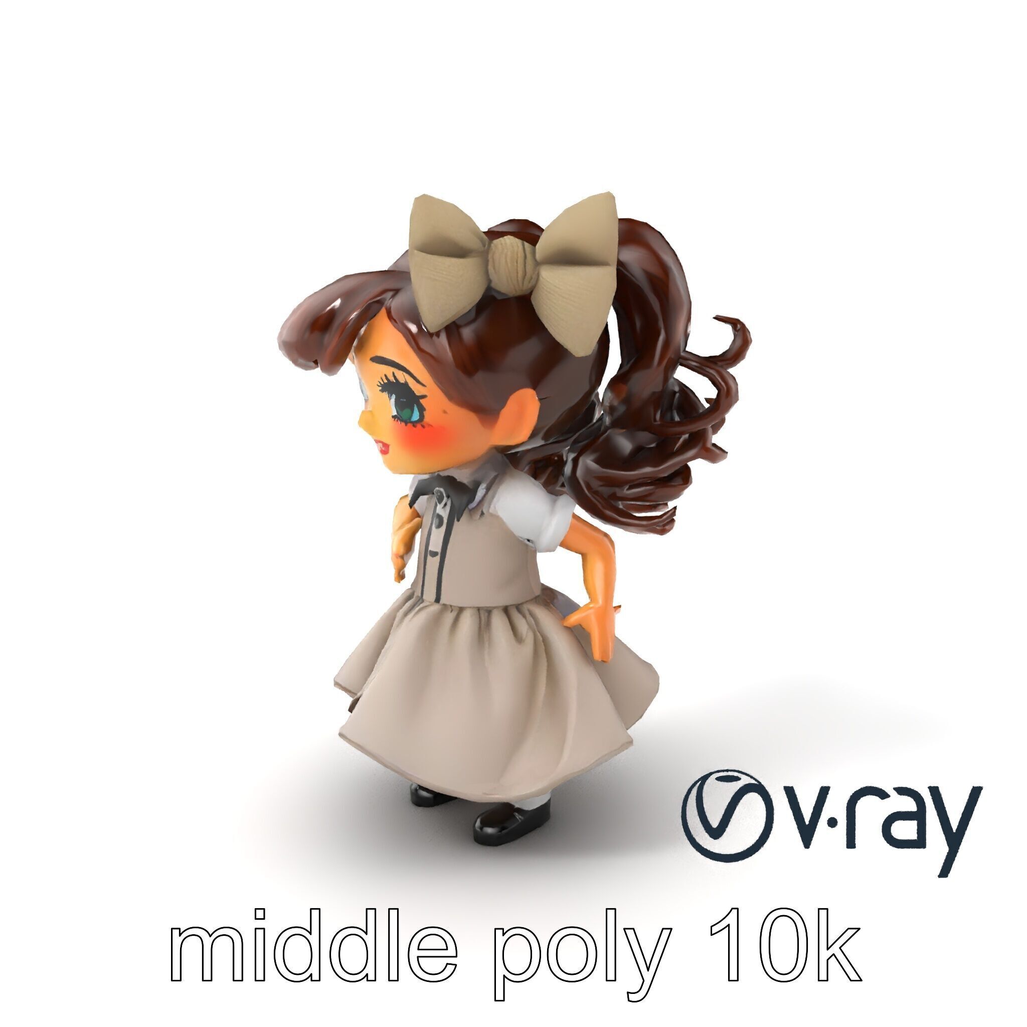 Sassy Twin Sister Doll Character model pack Low-poly 3D model_32