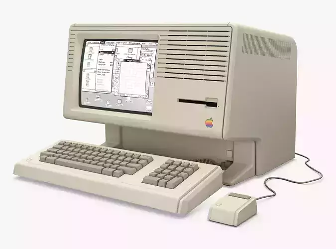 Apple Lisa 2 Macintosh XL 1984-1986 PC Keyboard Mouse M 1 3D model