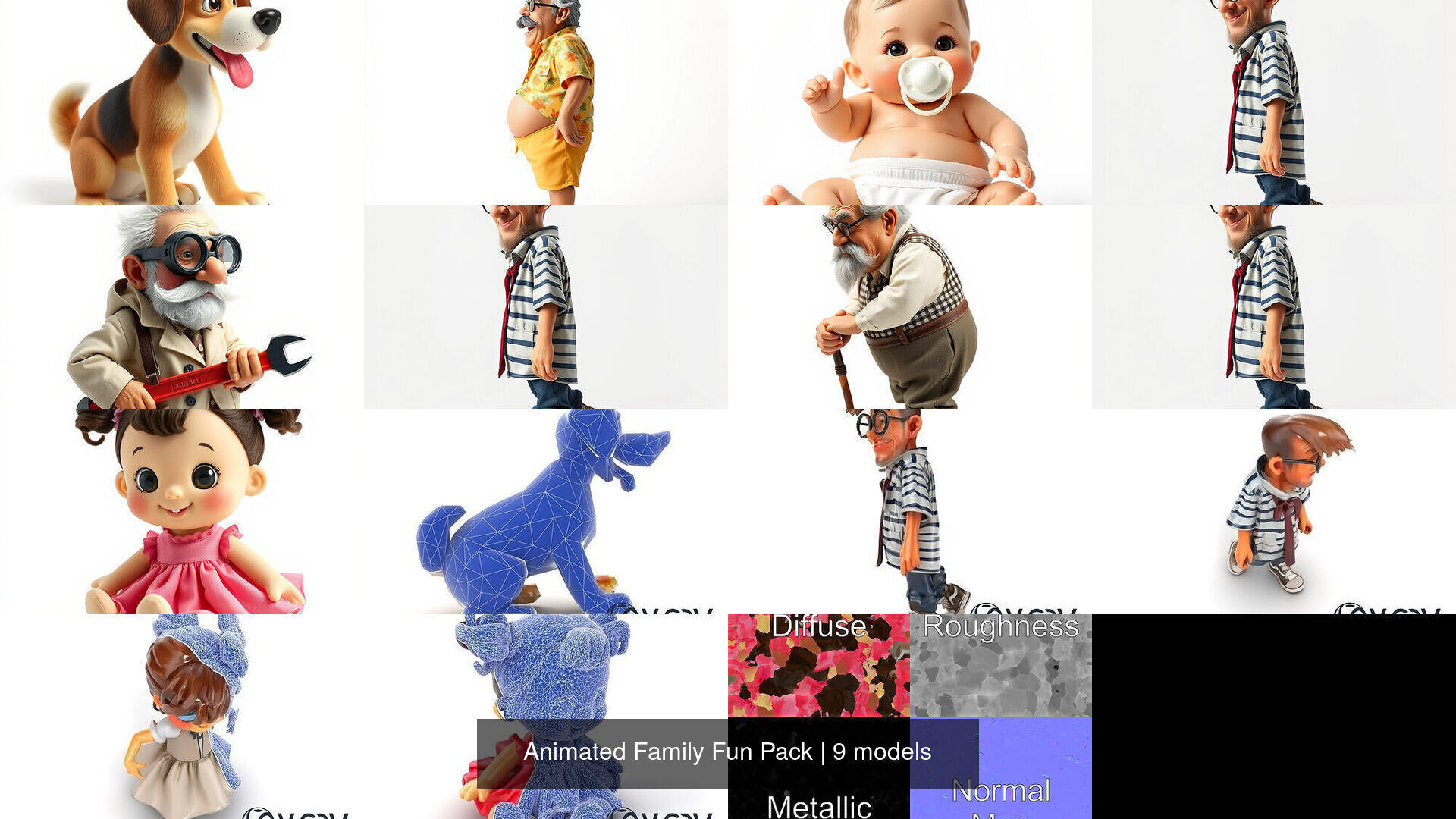 Animated Family Fun Pack 3D Model Collection_3