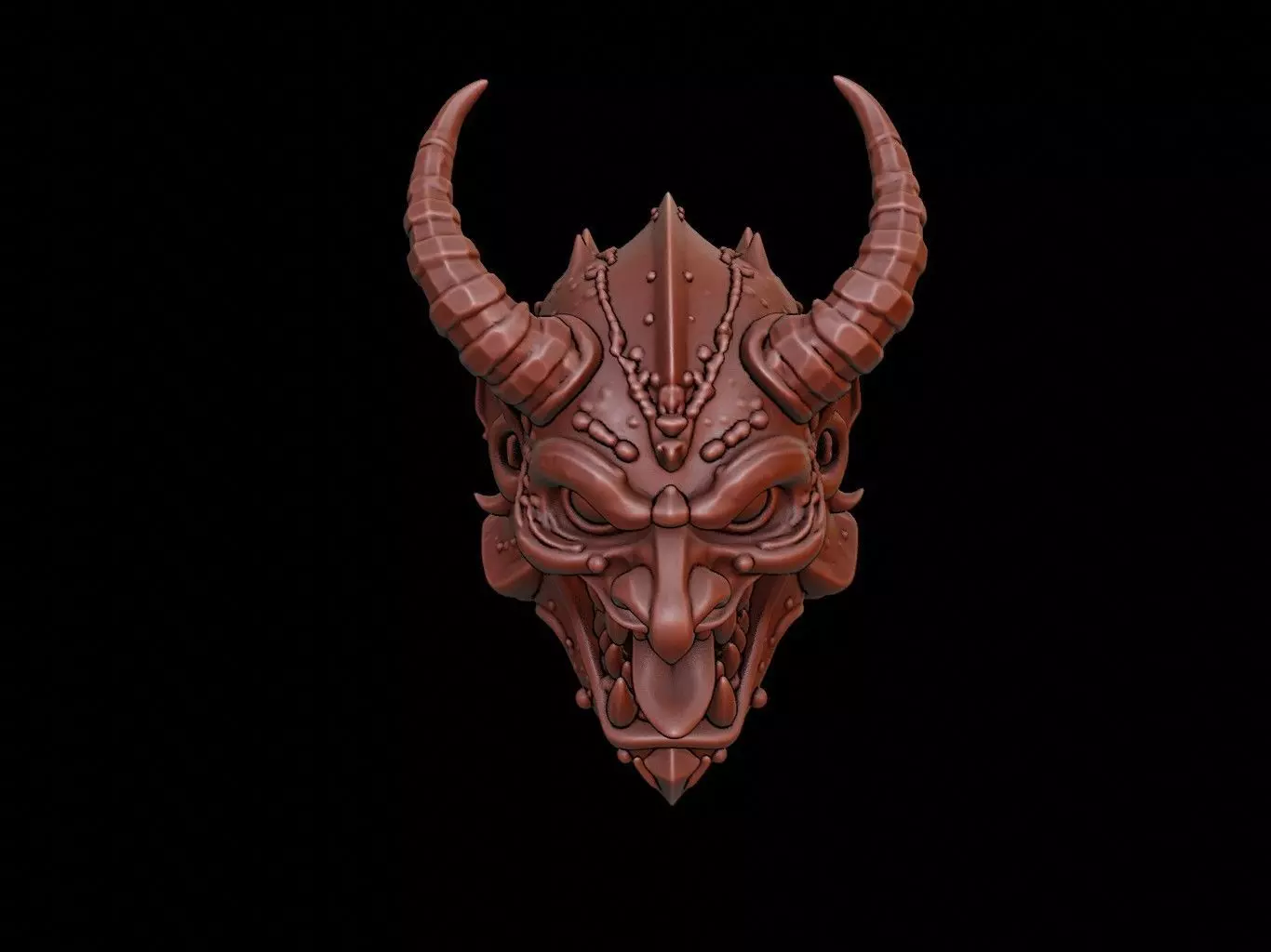 Armored Demon Mask 3d Printing 3D print model_0