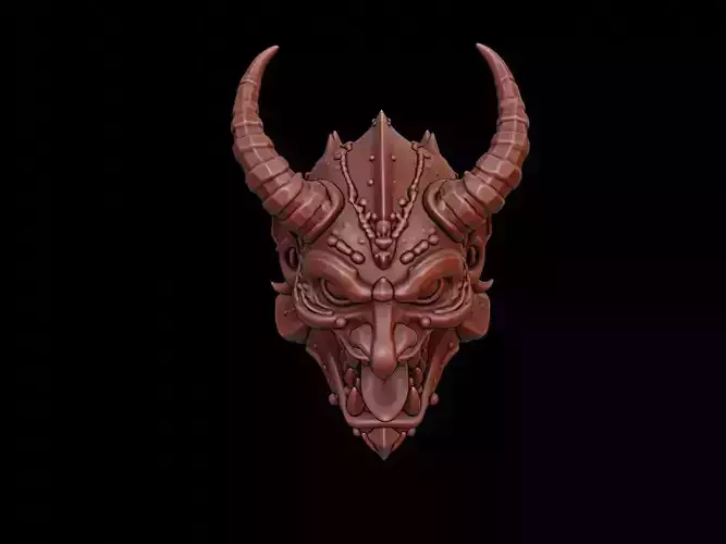 Armored Demon Mask 3d Printing