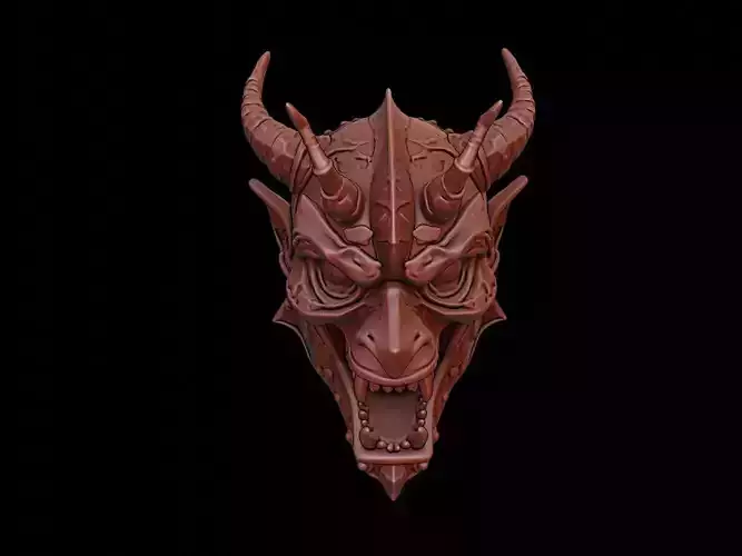 Armored Demon Mask 3d Printing