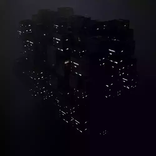 Sci fi night city building 5 Low-poly 3D model