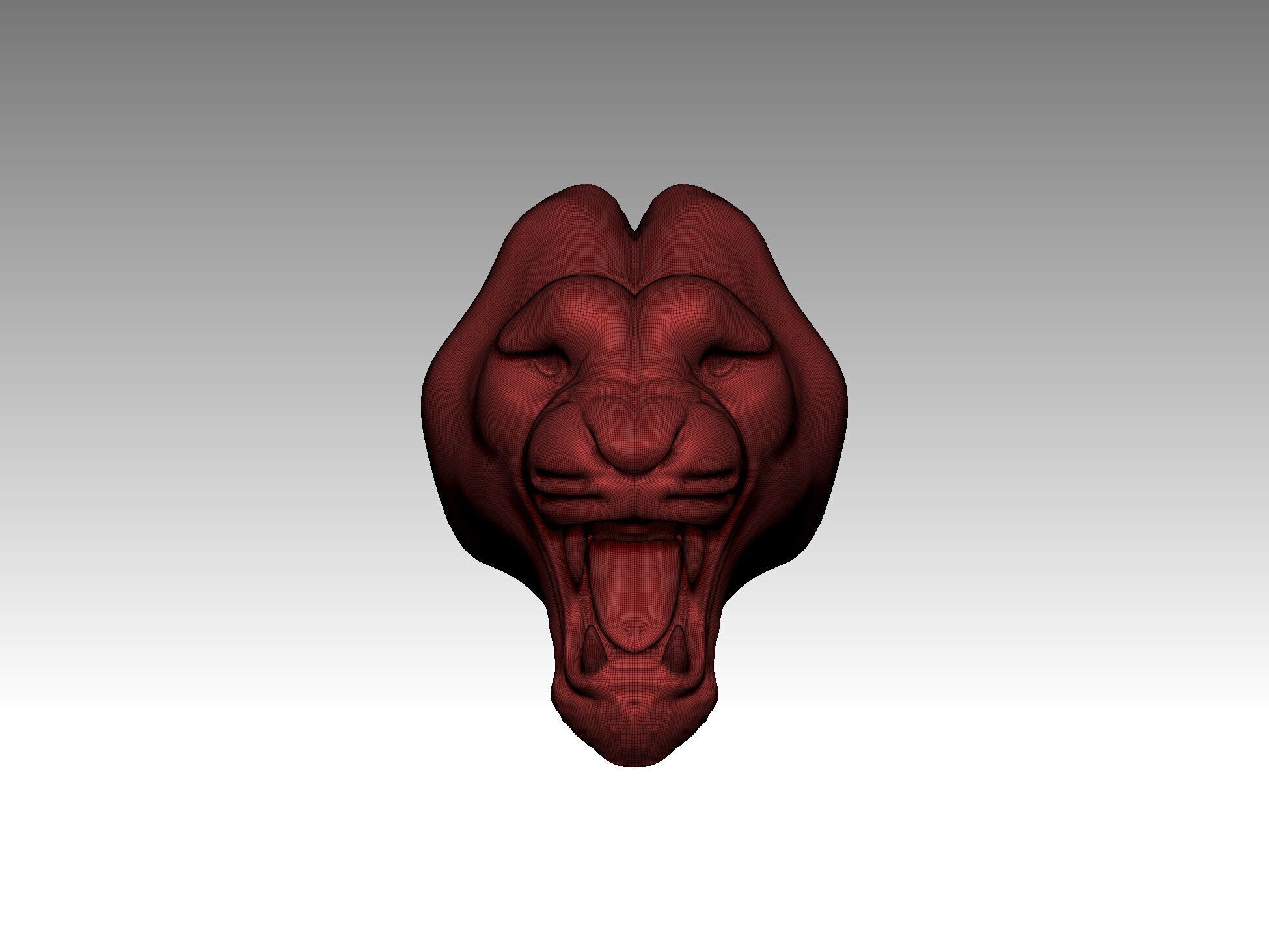 tiger statue head 3D print model_5