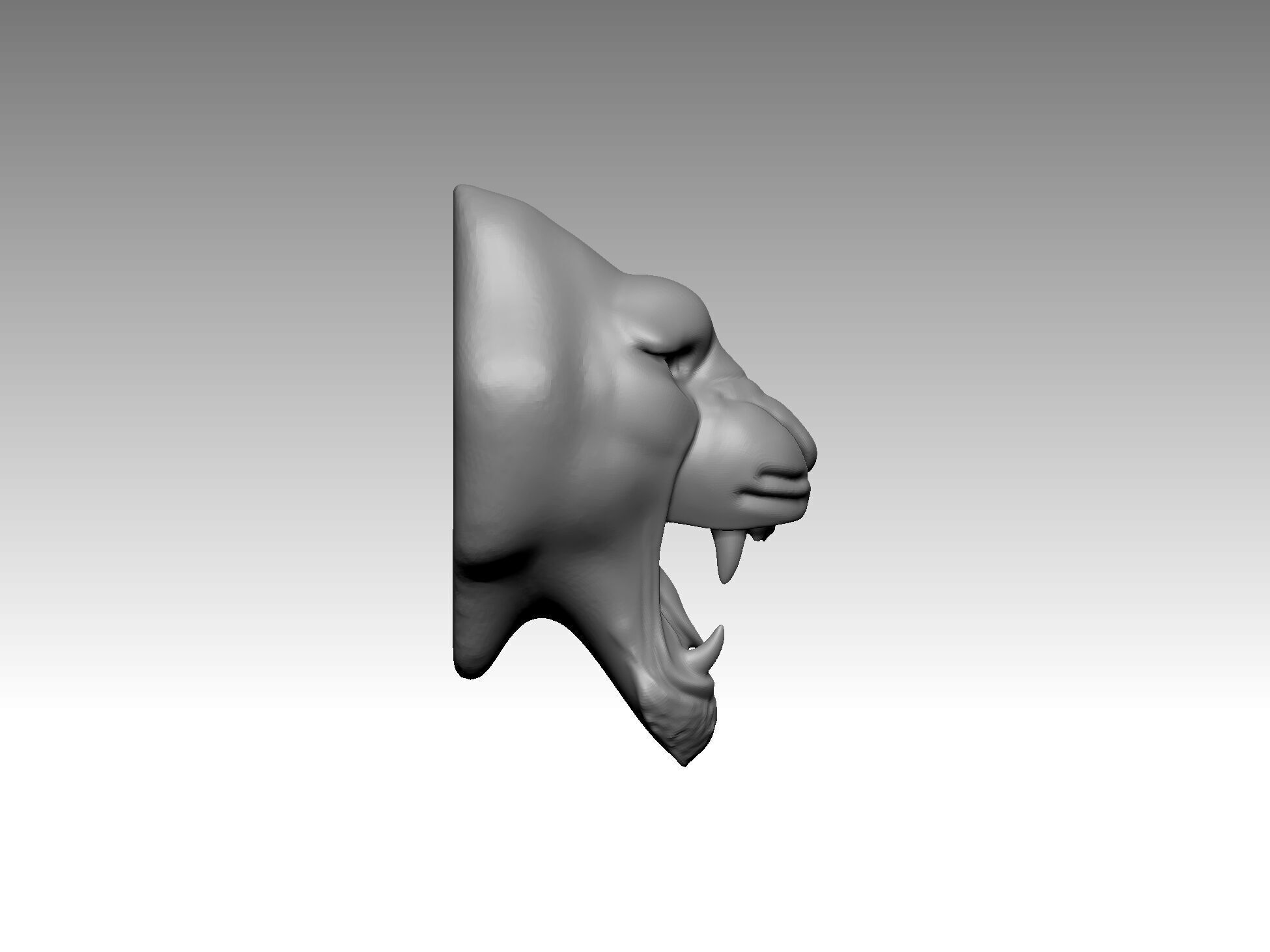 tiger statue head 3D print model_3
