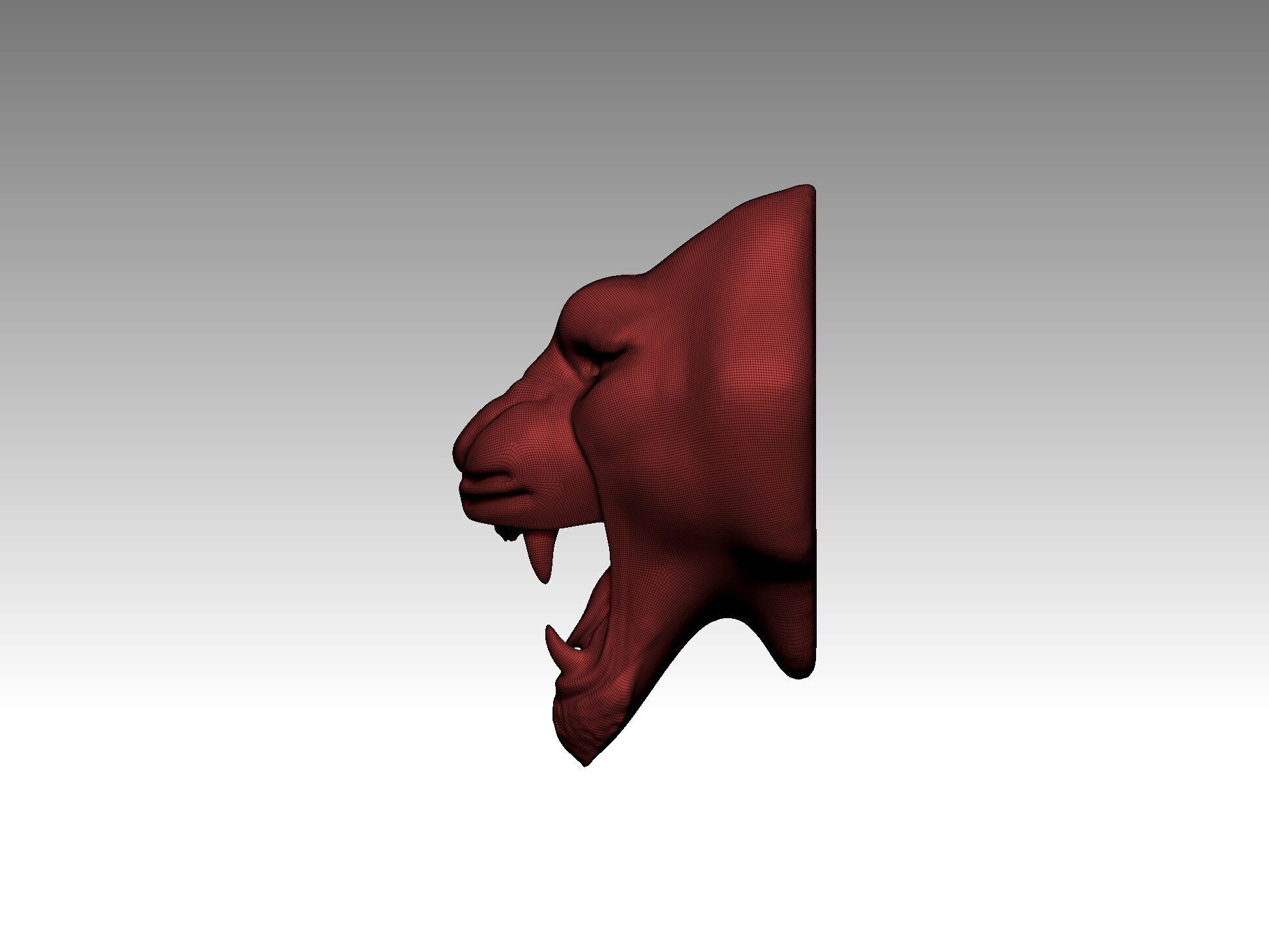 tiger statue head 3D print model_6