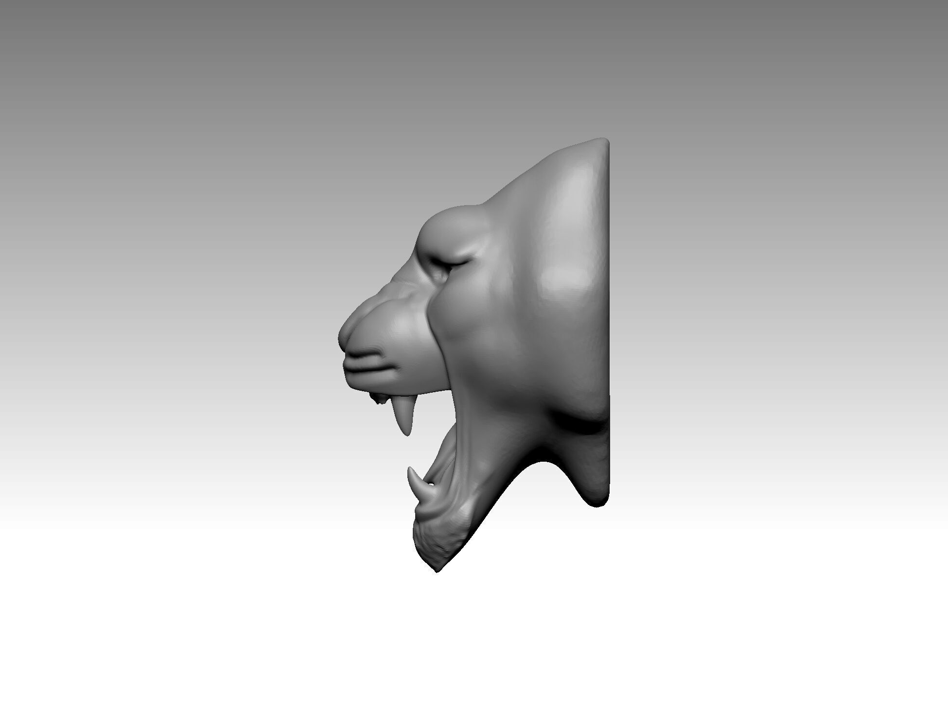 tiger statue head 3D print model_1