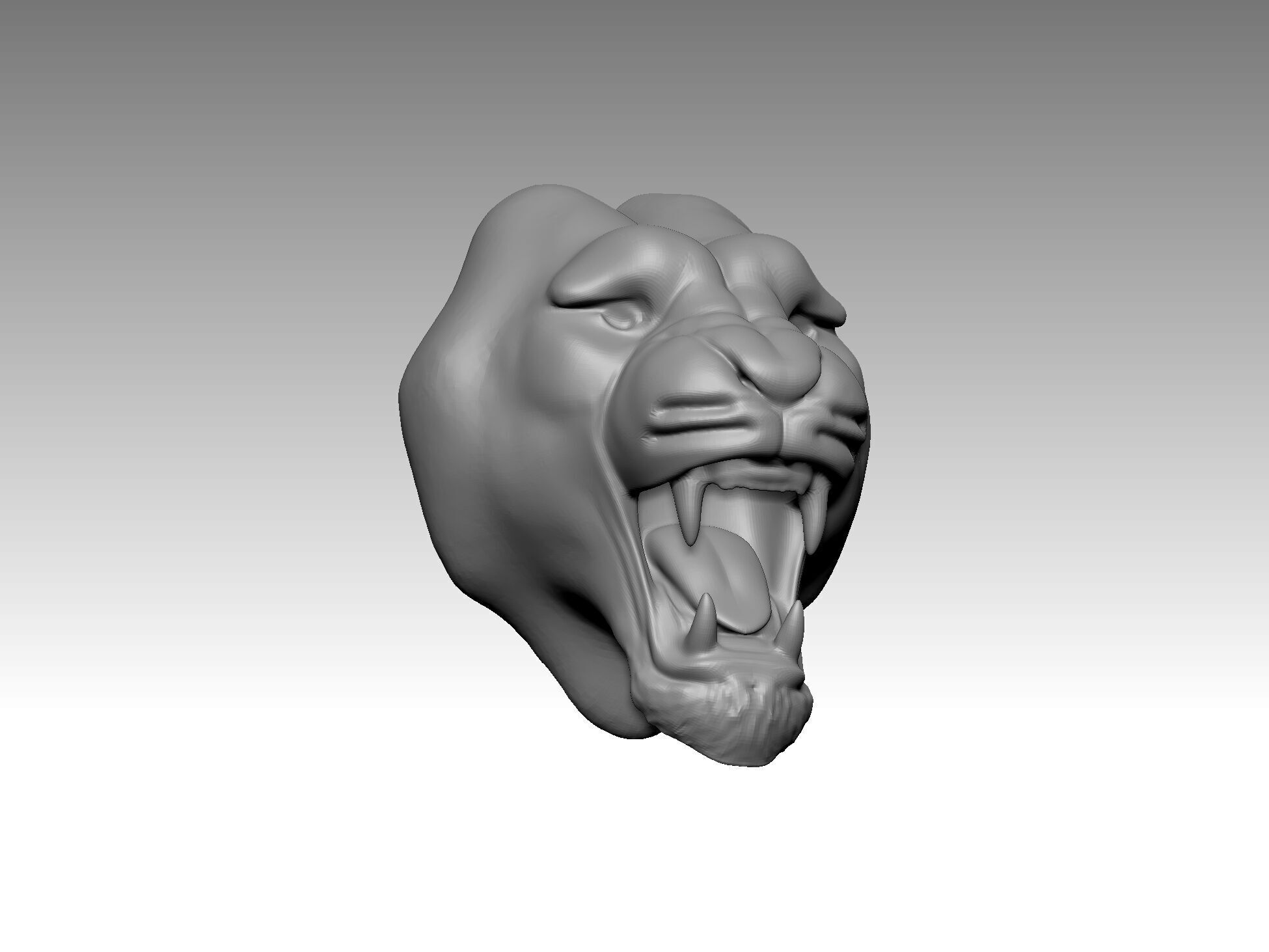 tiger statue head 3D print model_4