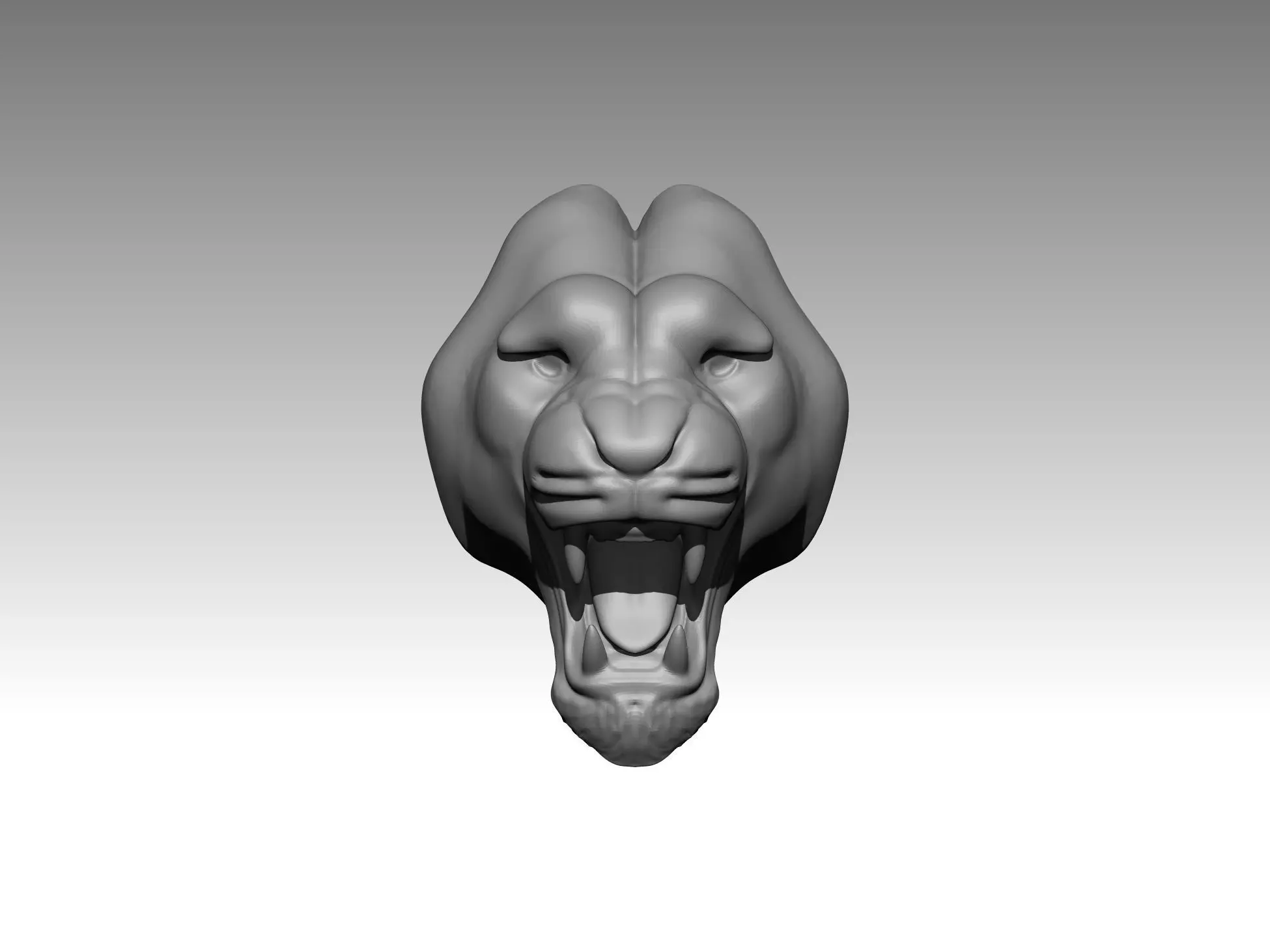 tiger statue head 3D print model_0