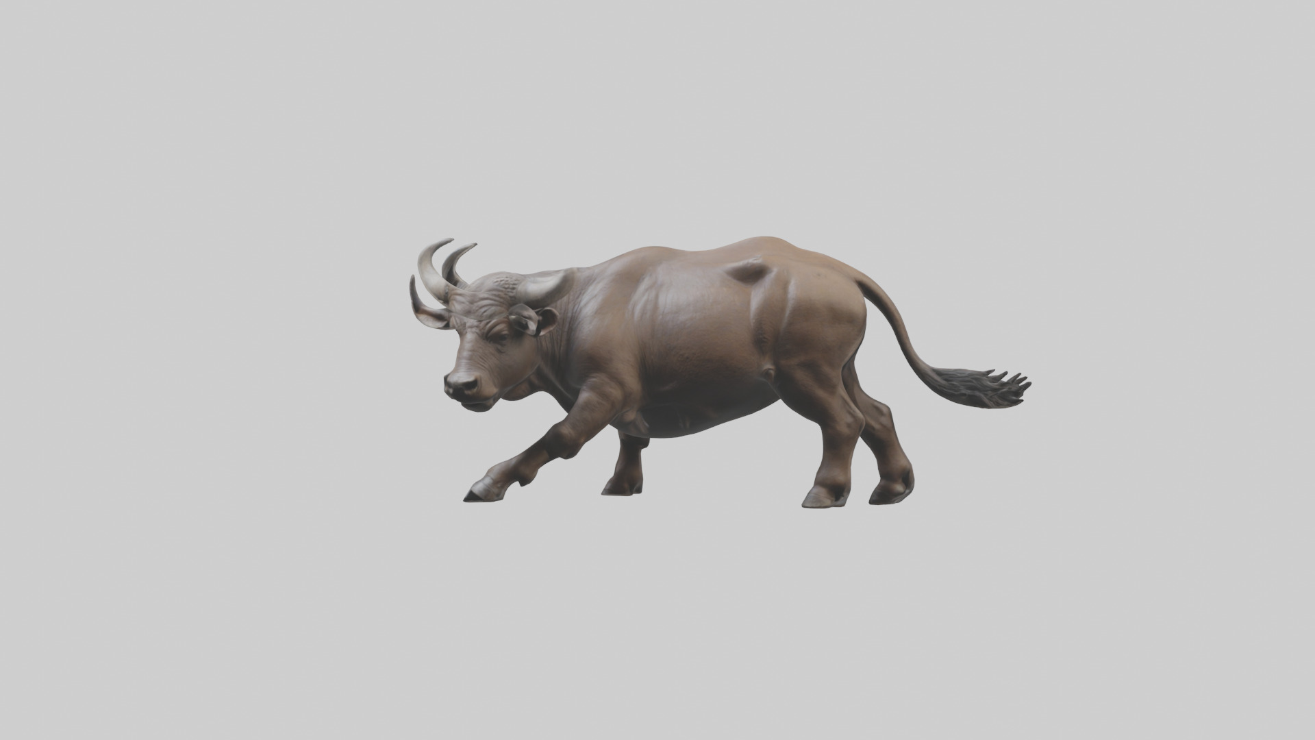 Cape Buffalo charging model Low-poly 3D model_15