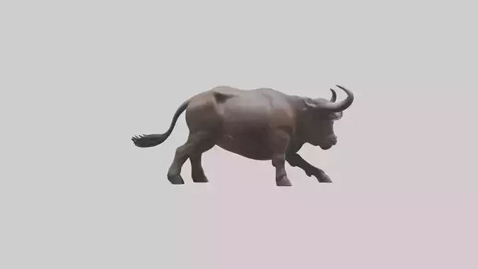 Cape Buffalo charging model Low-poly 3D model