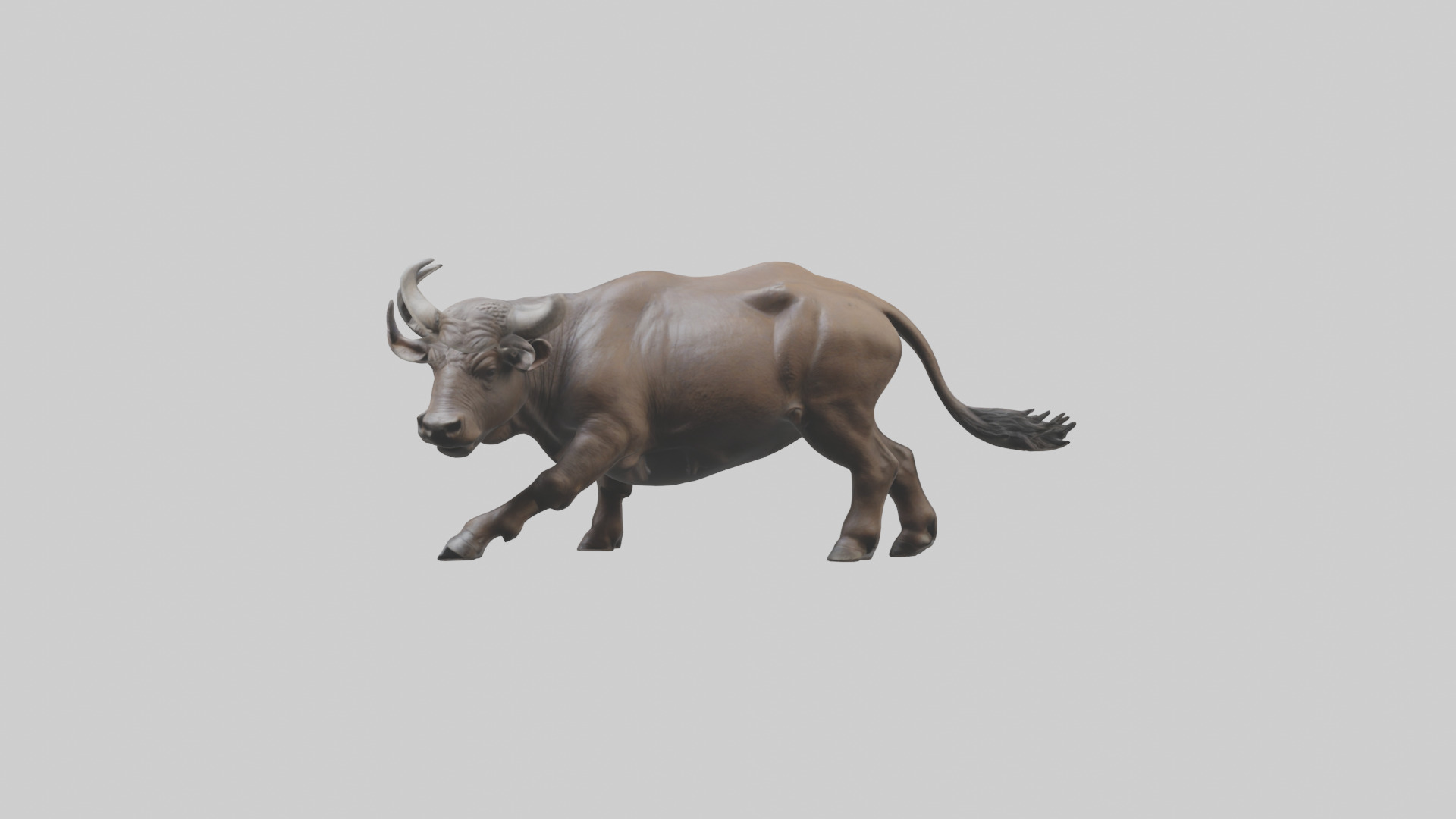 Cape Buffalo charging model Low-poly 3D model_19