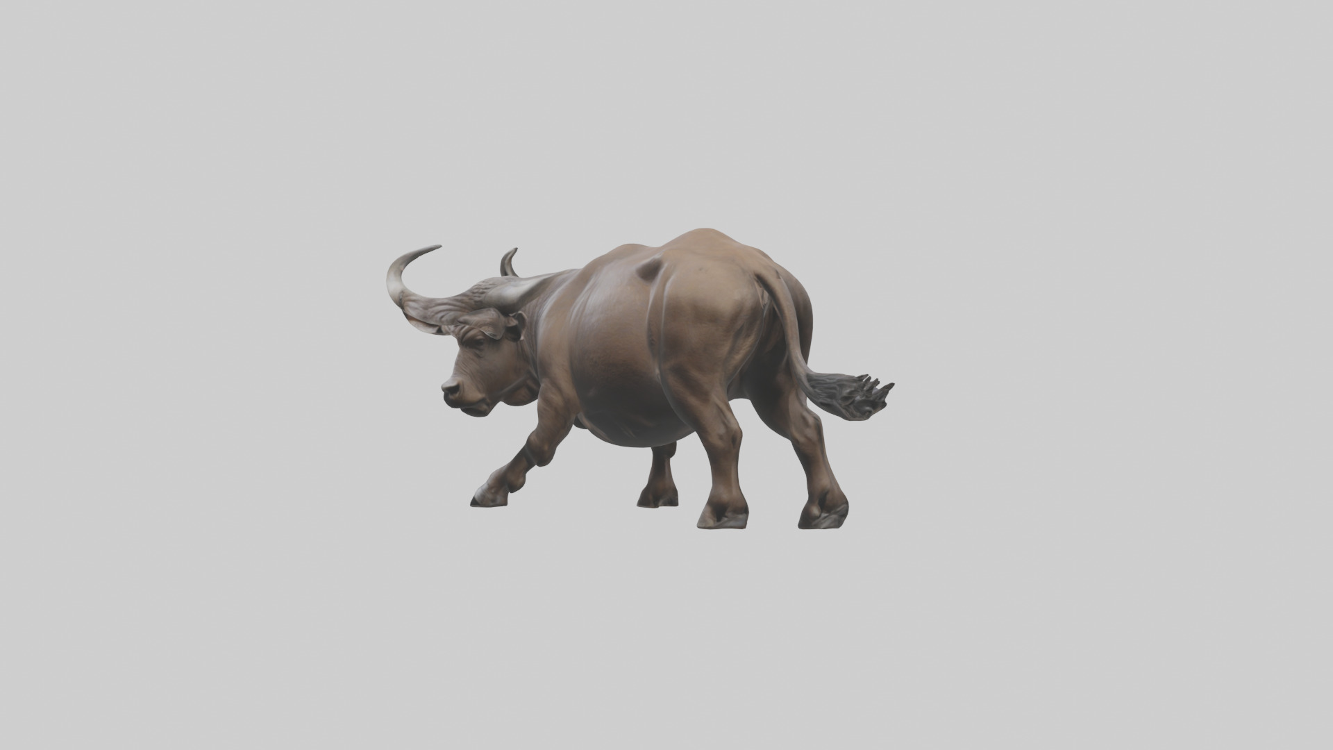 Cape Buffalo charging model Low-poly 3D model_11