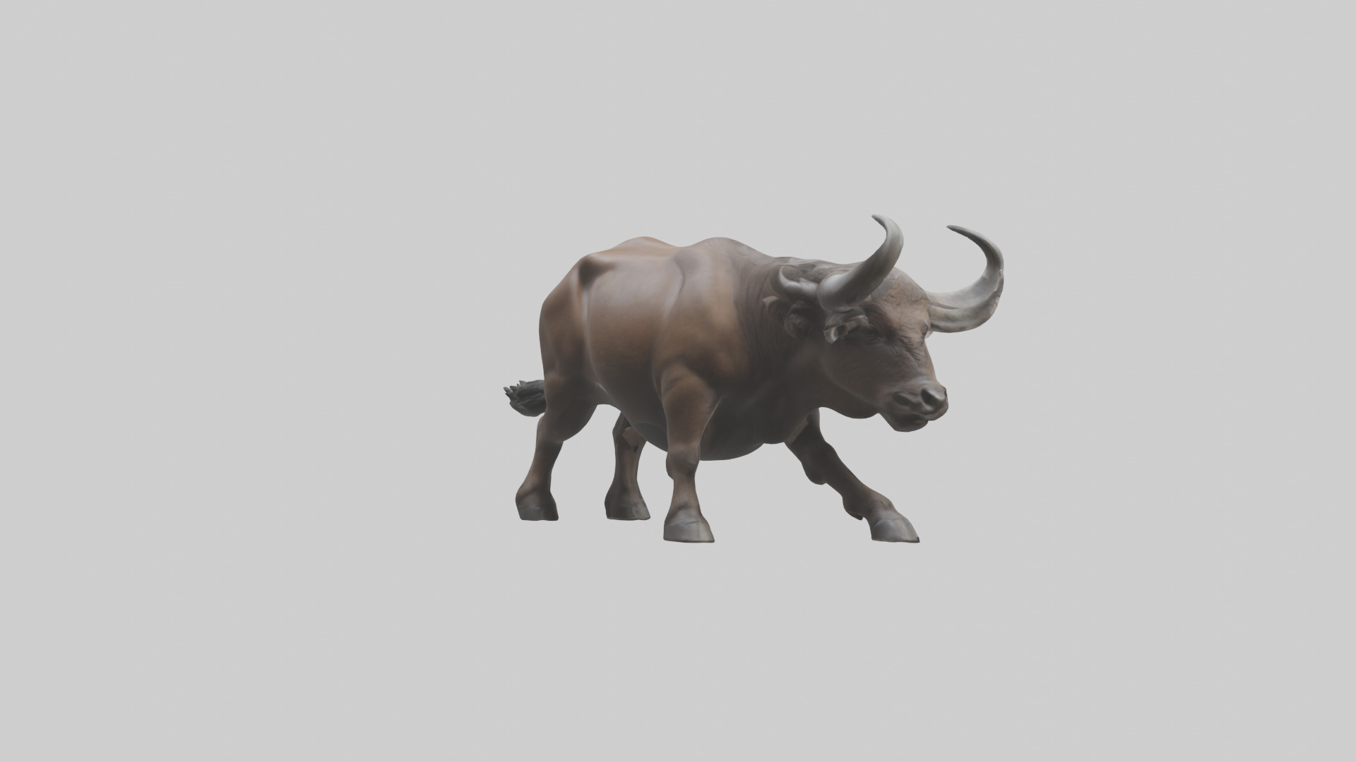 Cape Buffalo charging model Low-poly 3D model_2