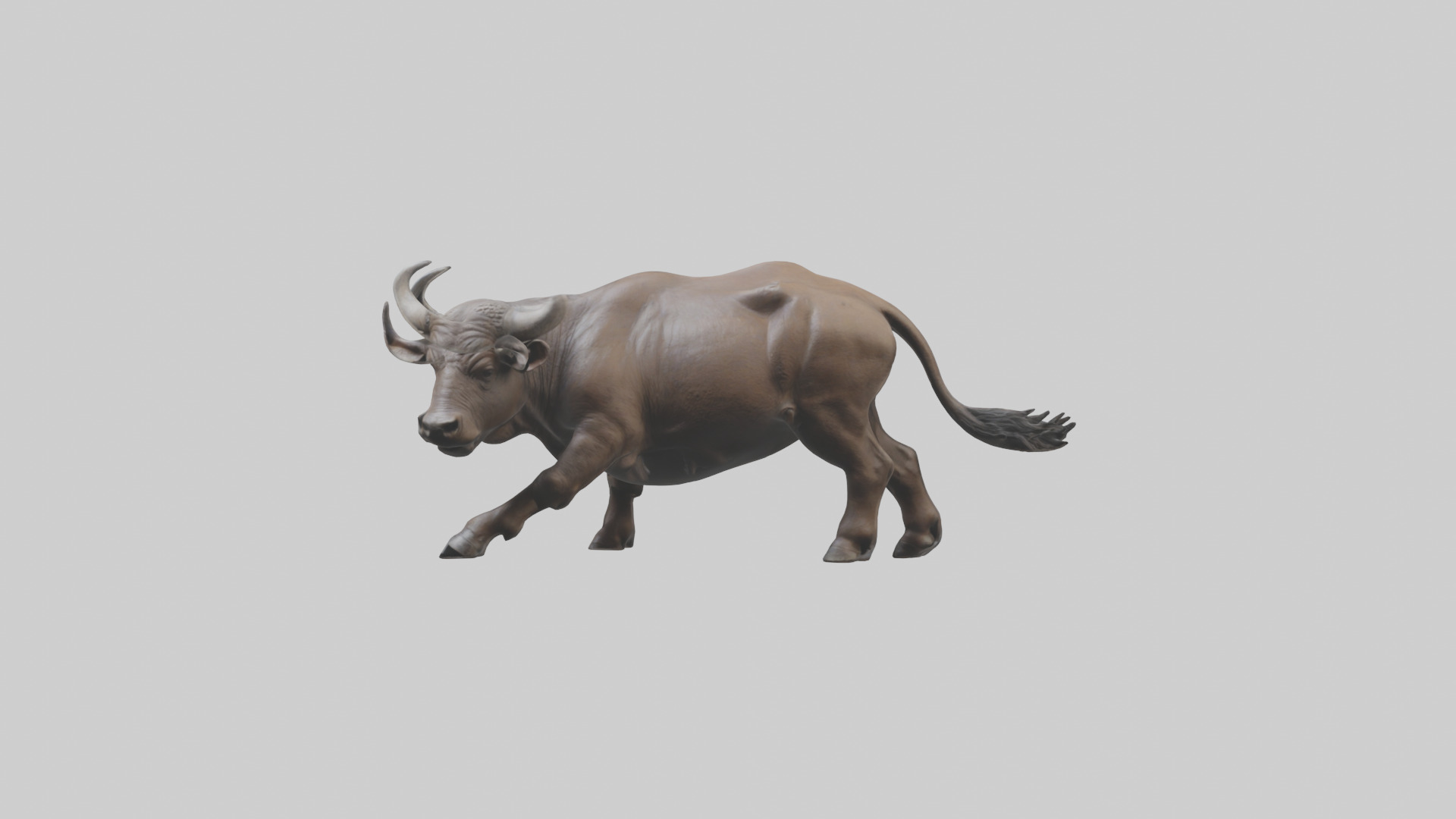 Cape Buffalo charging model Low-poly 3D model_14