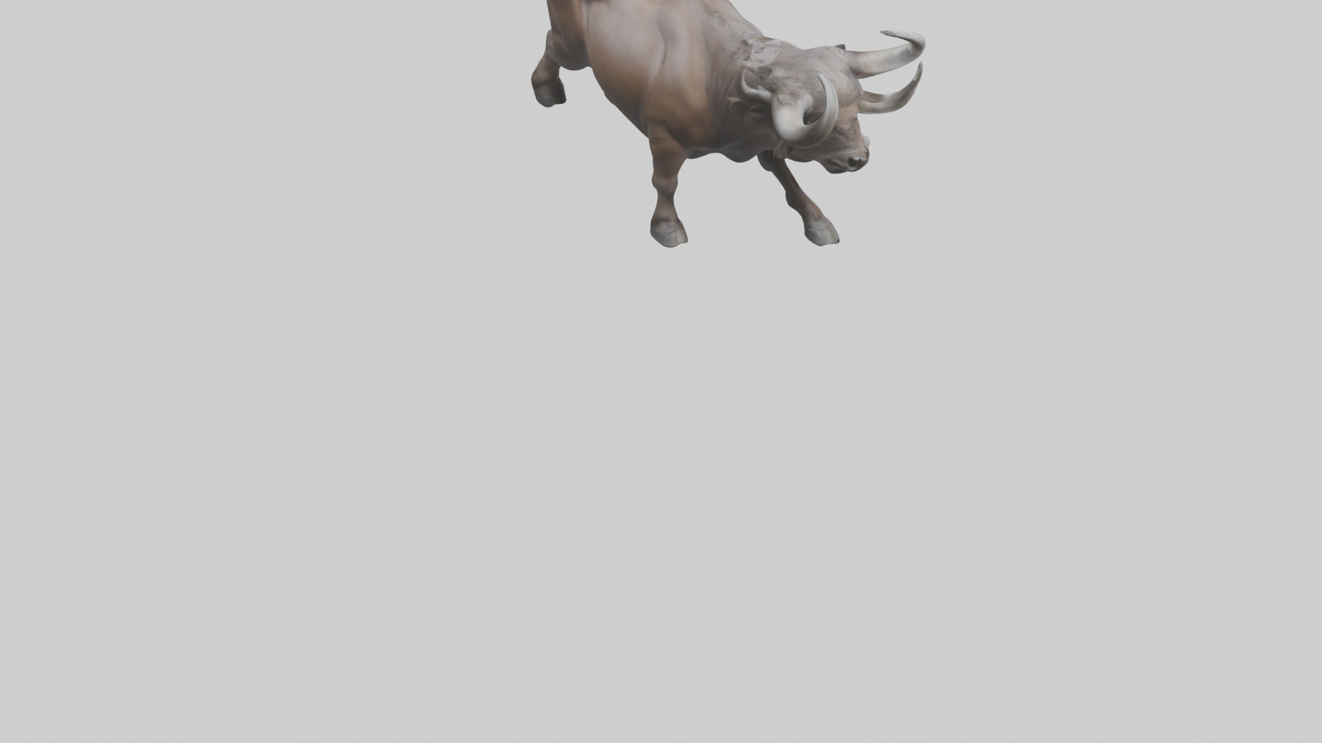 Cape Buffalo charging model Low-poly 3D model_4