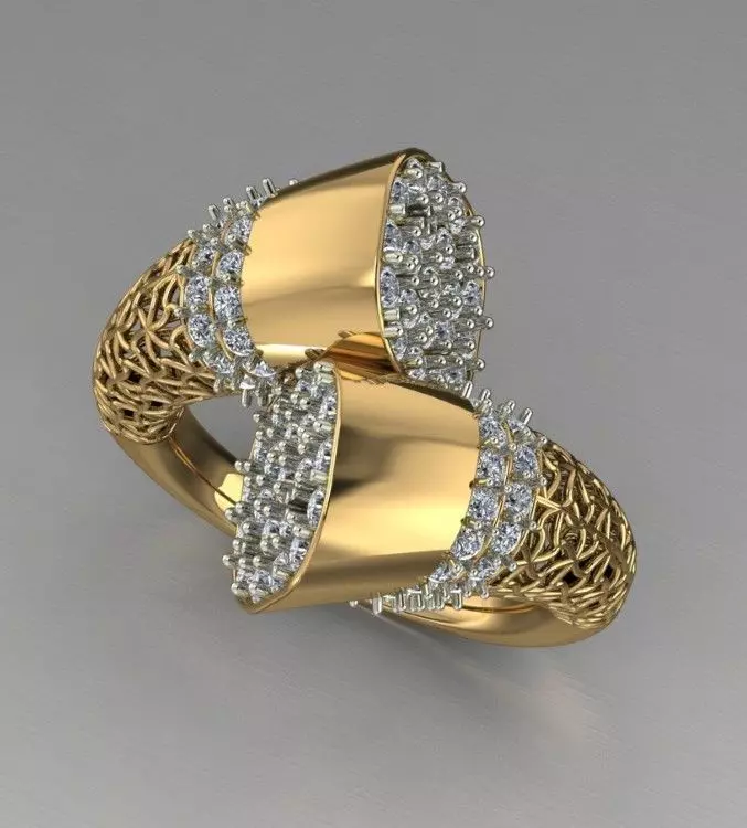 Beautifull Stone Ring 3D print model_0