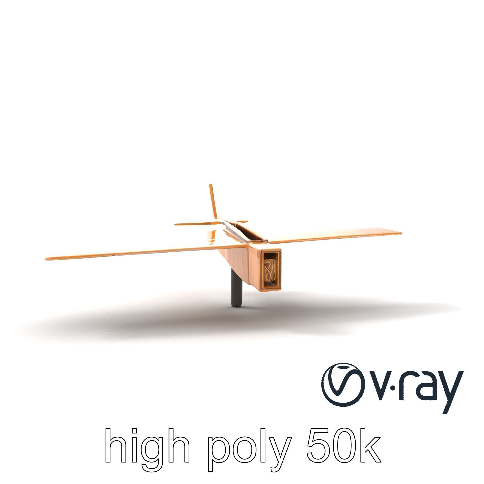 Cardboard Airplane Rustic Texture Model Pack Low-poly 3D model_12
