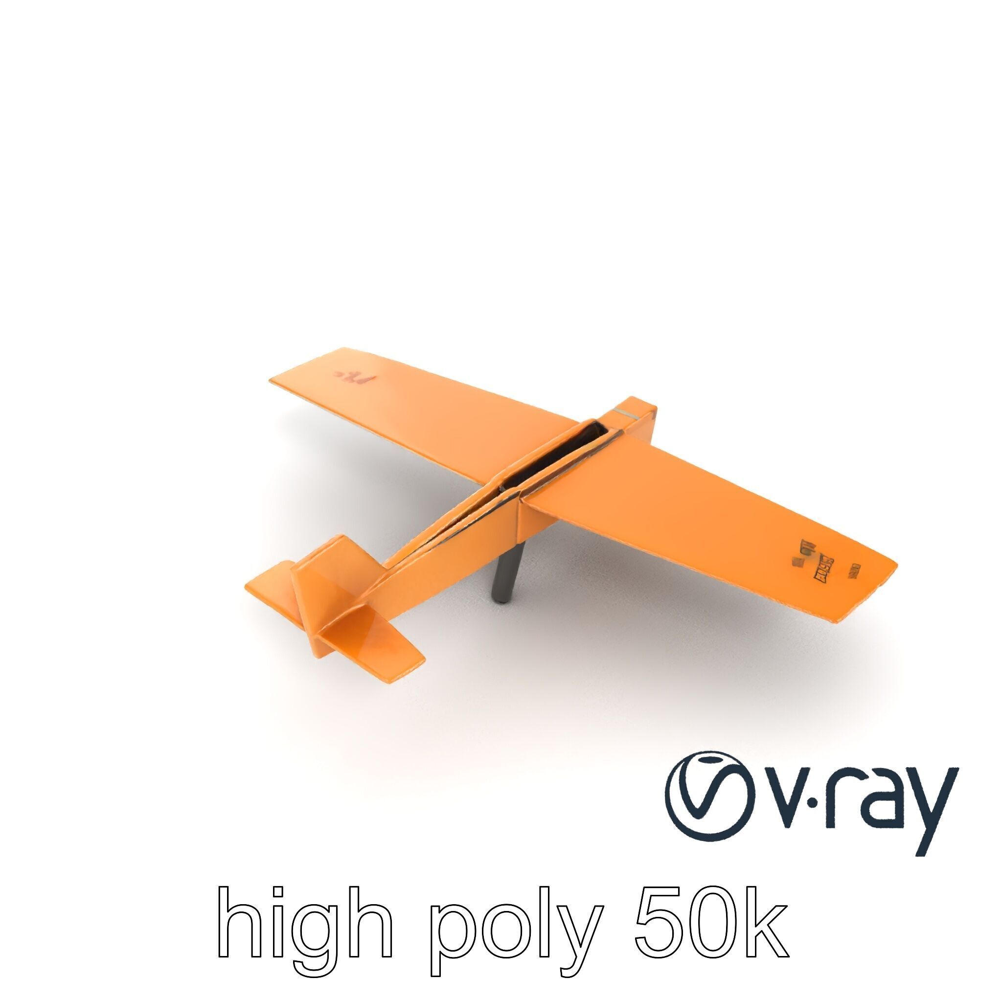 Cardboard Airplane Rustic Texture Model Pack Low-poly 3D model_22