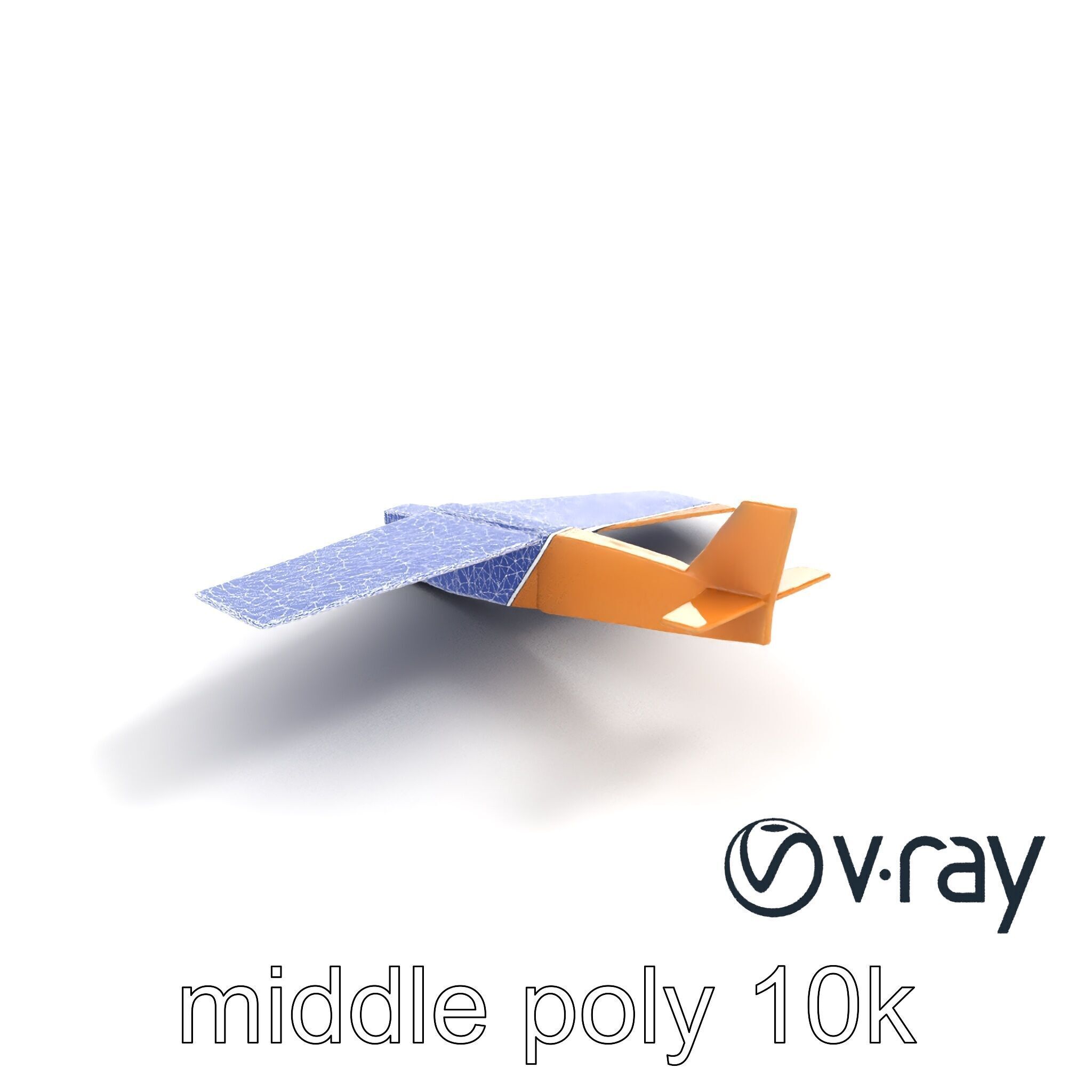 Cardboard Airplane Rustic Texture Model Pack Low-poly 3D model_10