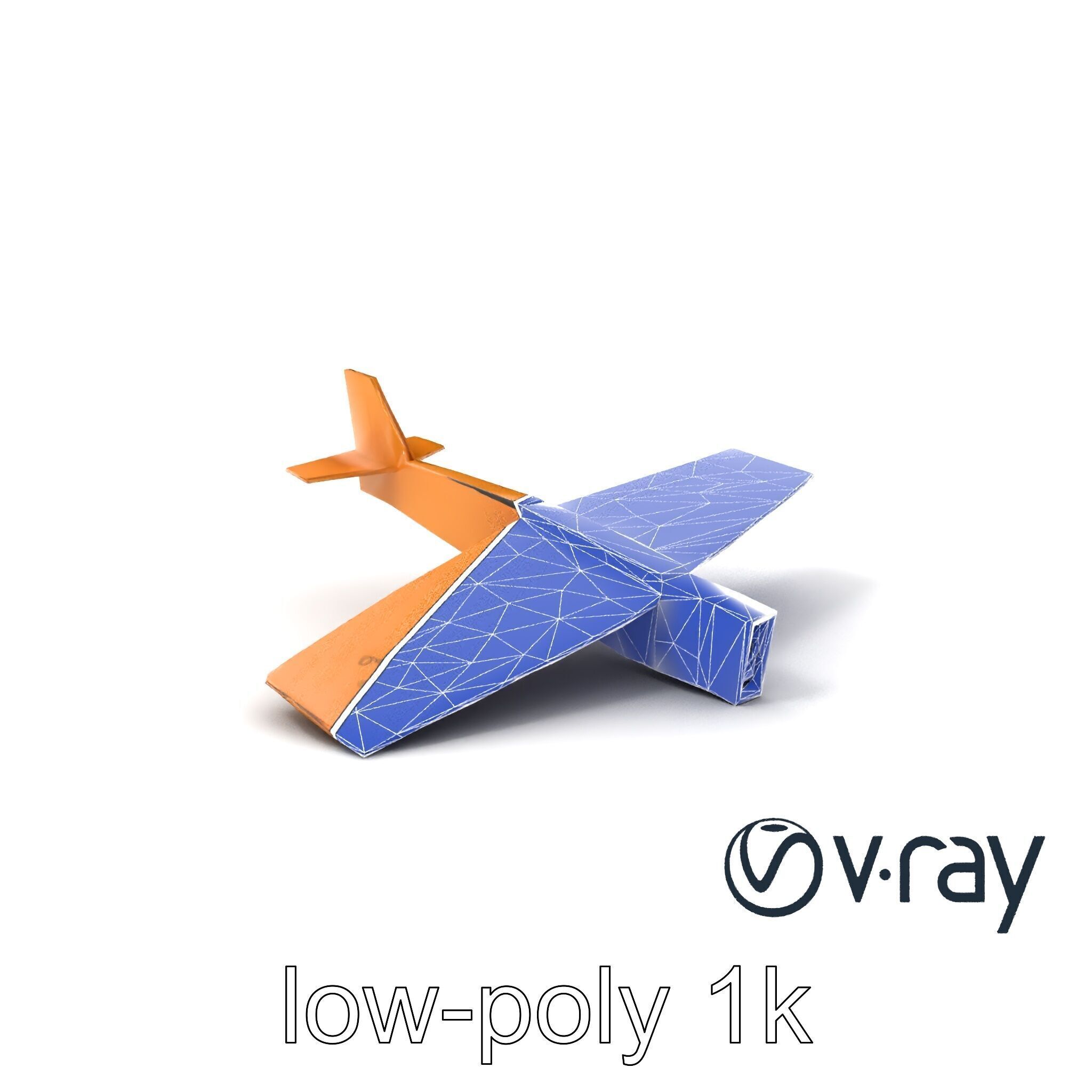 Cardboard Airplane Rustic Texture Model Pack Low-poly 3D model_5