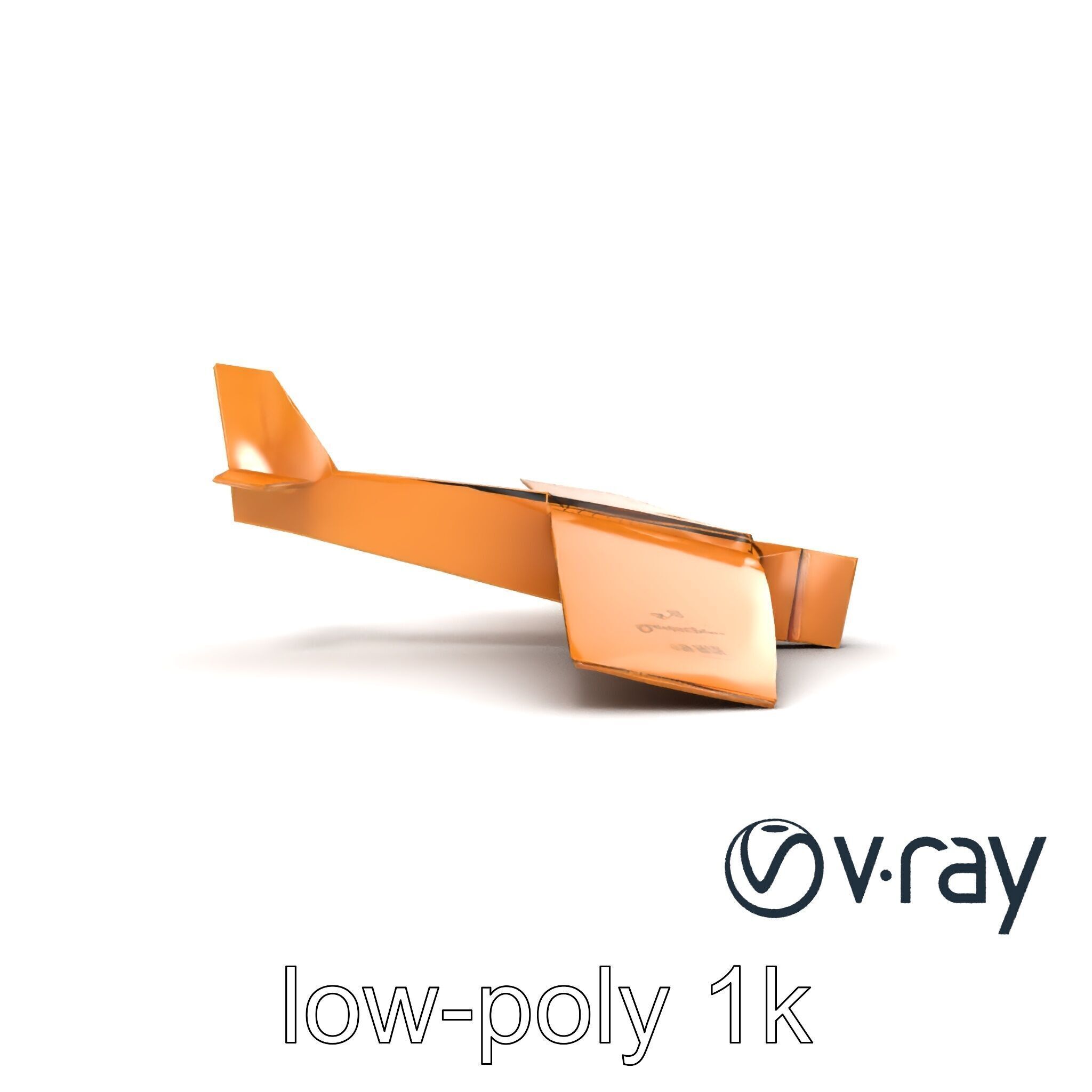 Cardboard Airplane Rustic Texture Model Pack Low-poly 3D model_13