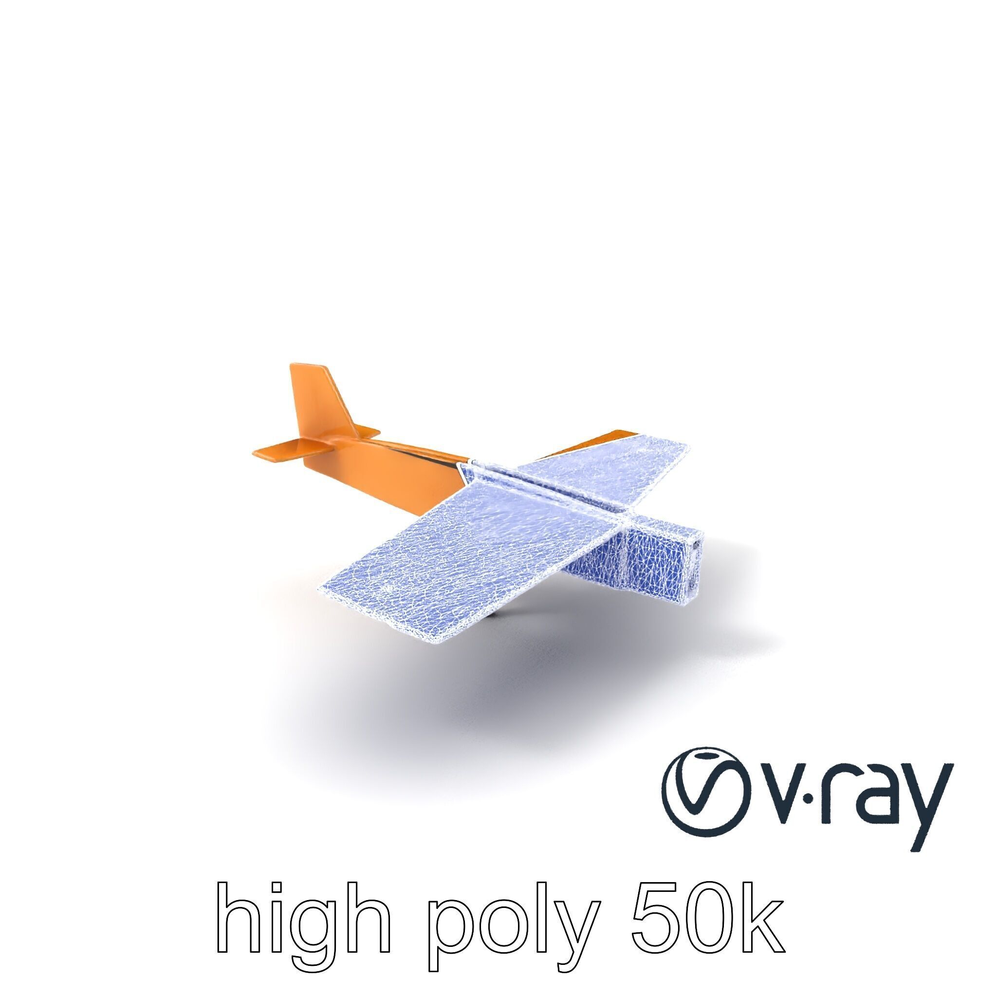 Cardboard Airplane Rustic Texture Model Pack Low-poly 3D model_9