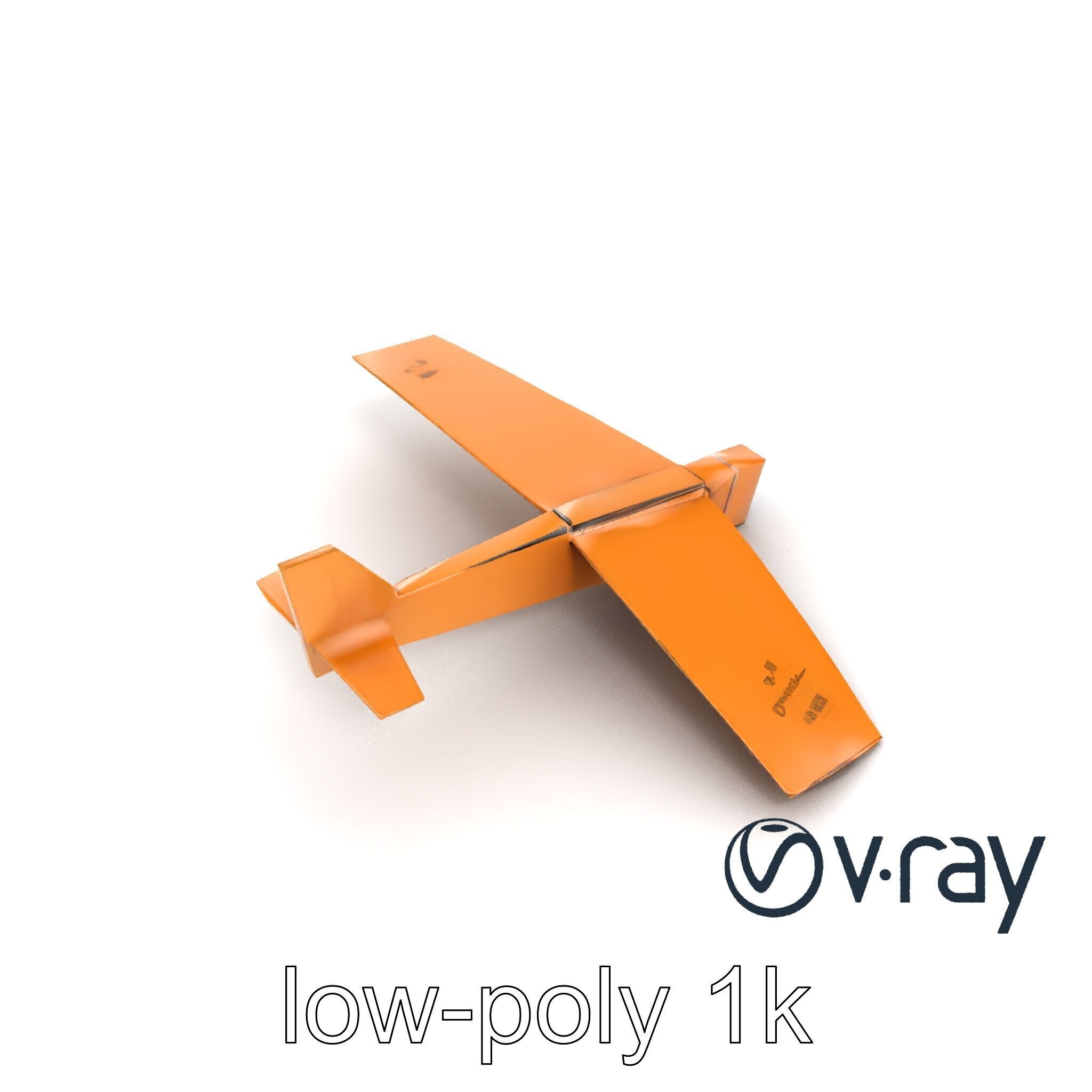 Cardboard Airplane Rustic Texture Model Pack Low-poly 3D model_11