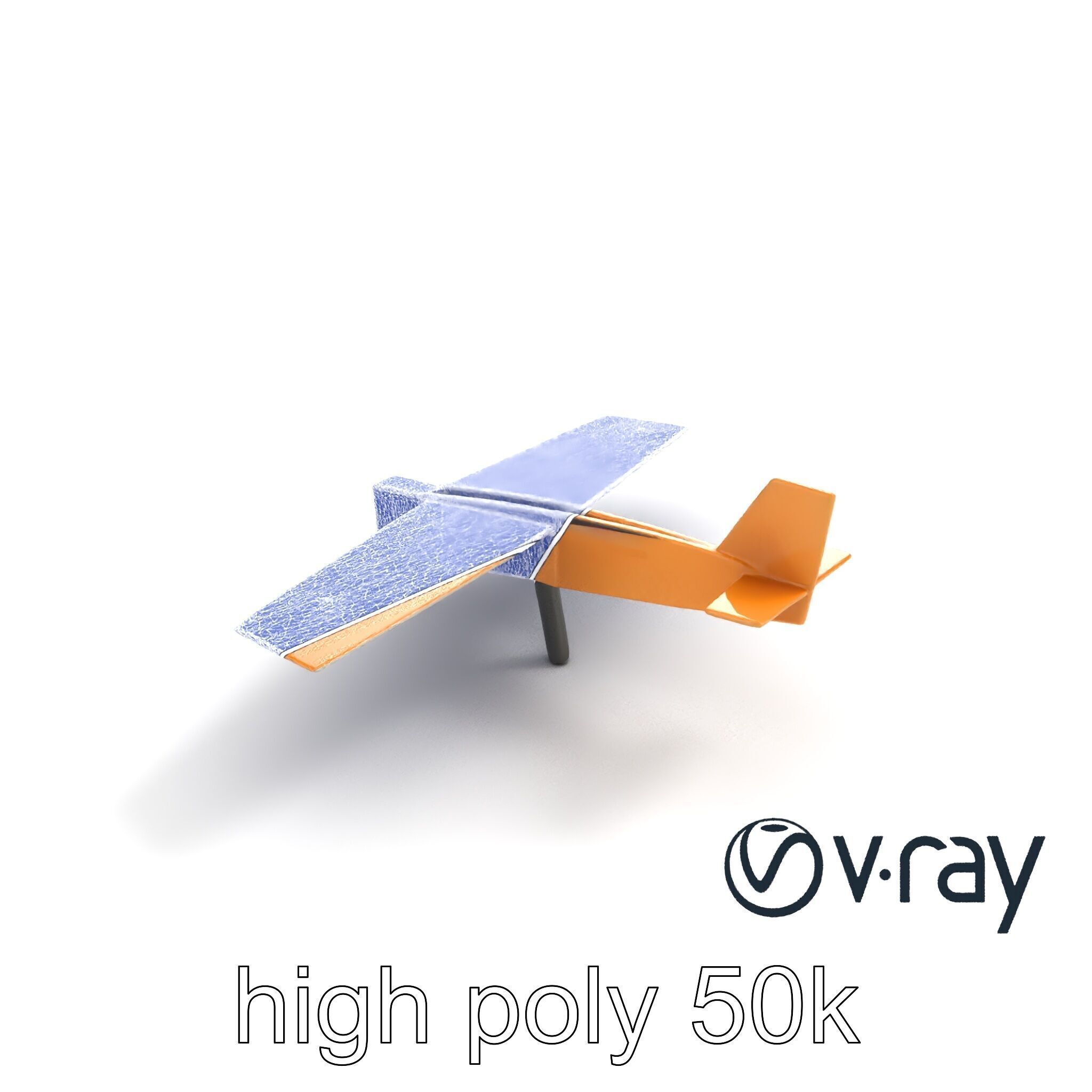 Cardboard Airplane Rustic Texture Model Pack Low-poly 3D model_17