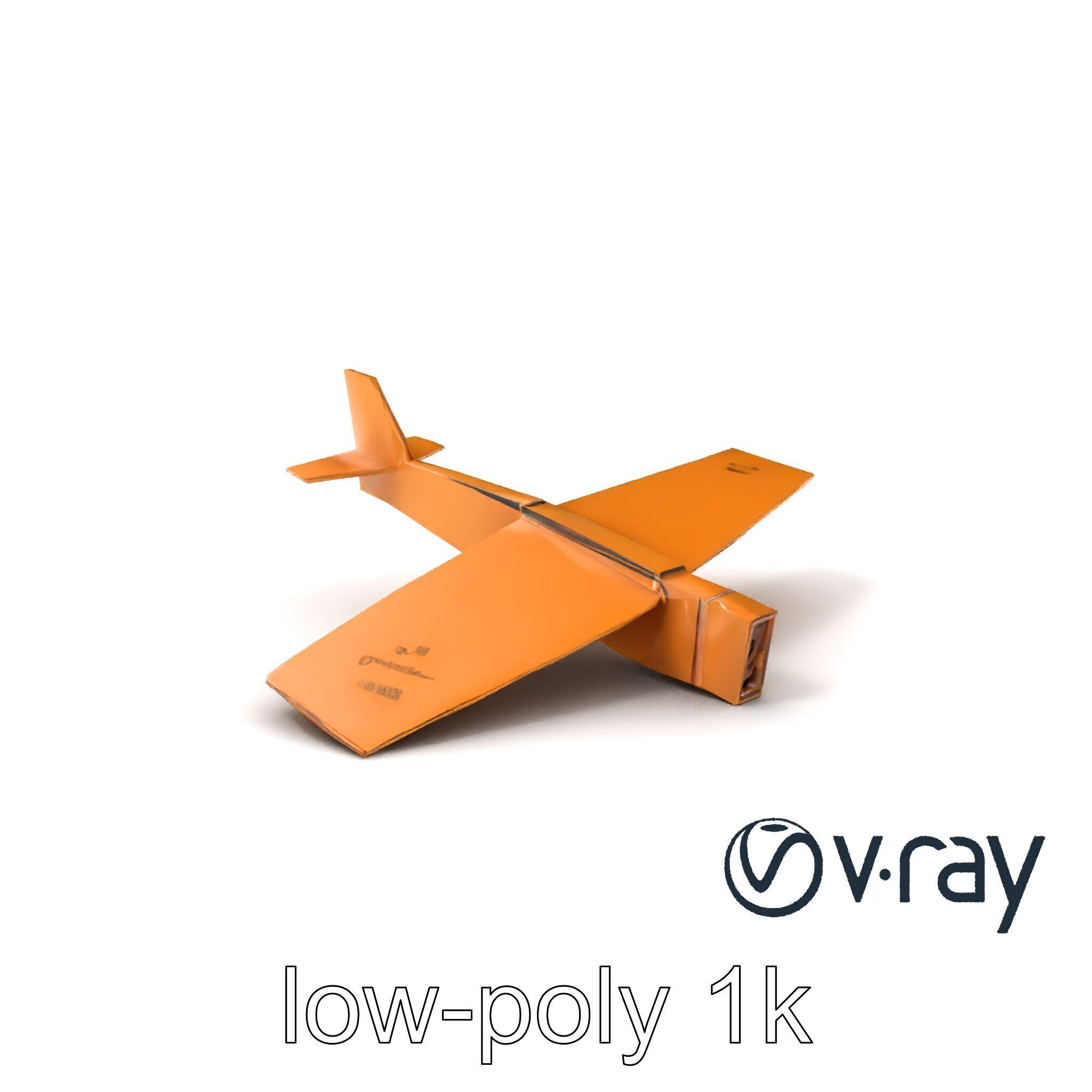 Cardboard Airplane Rustic Texture Model Pack Low-poly 3D model_2