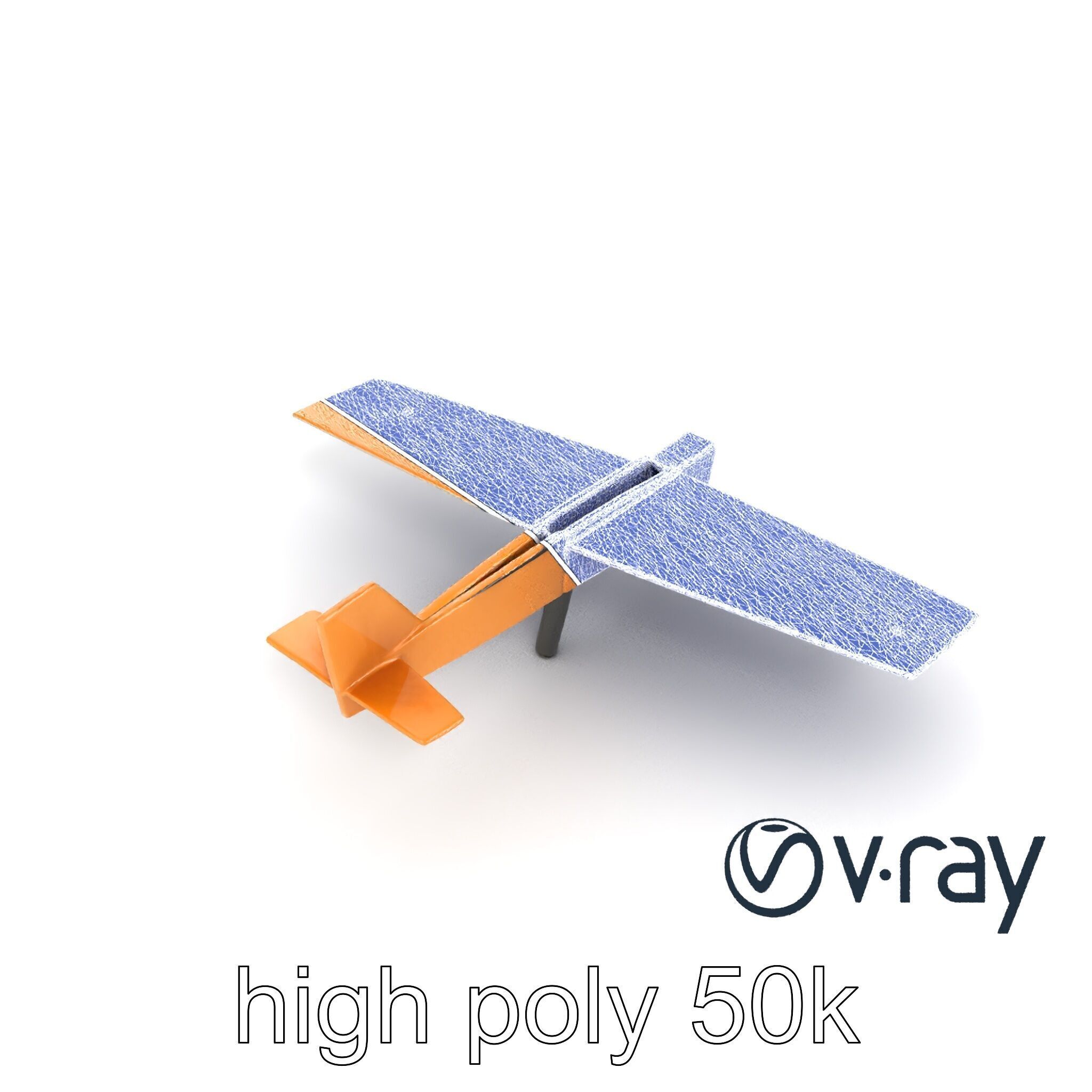 Cardboard Airplane Rustic Texture Model Pack Low-poly 3D model_19