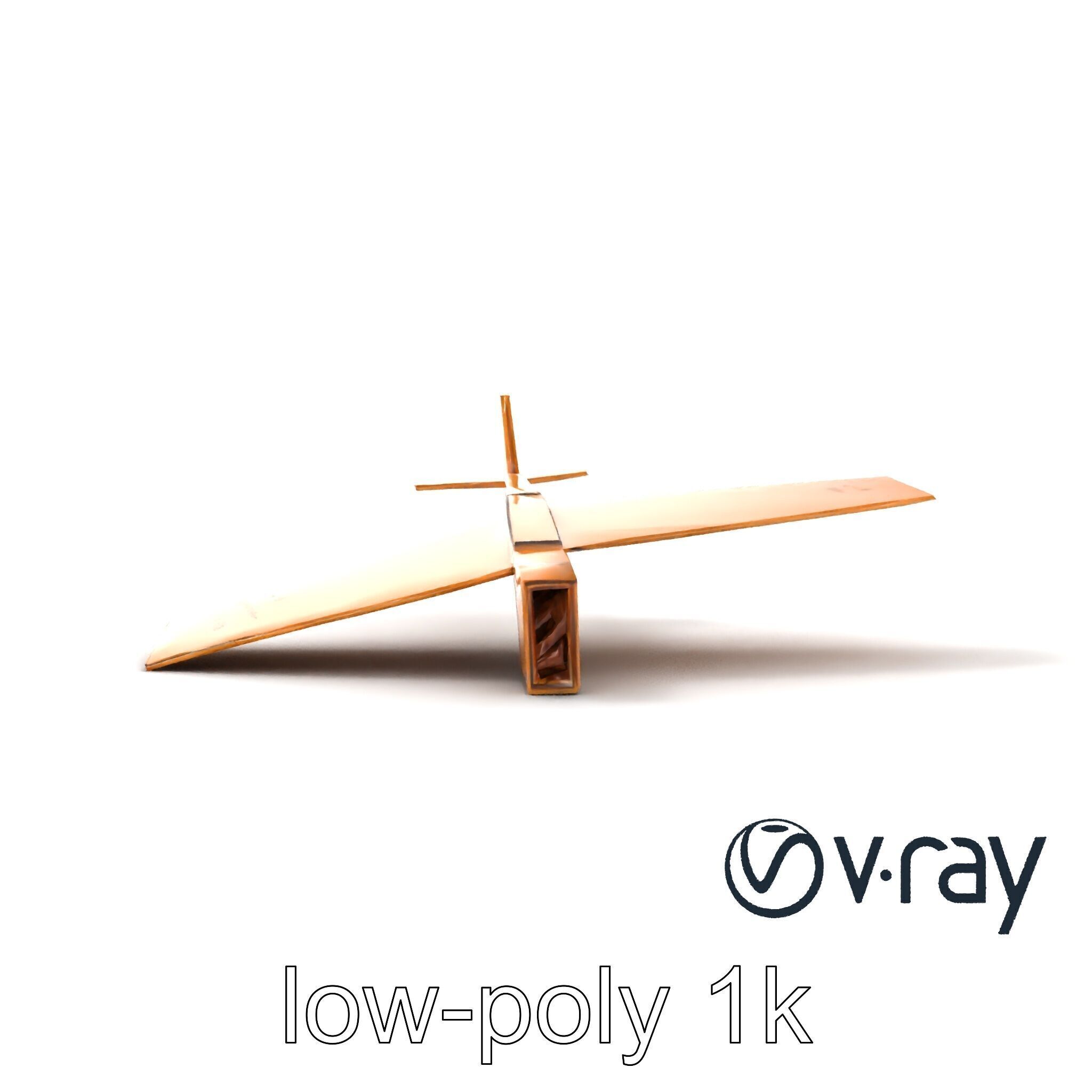 Cardboard Airplane Rustic Texture Model Pack Low-poly 3D model_26