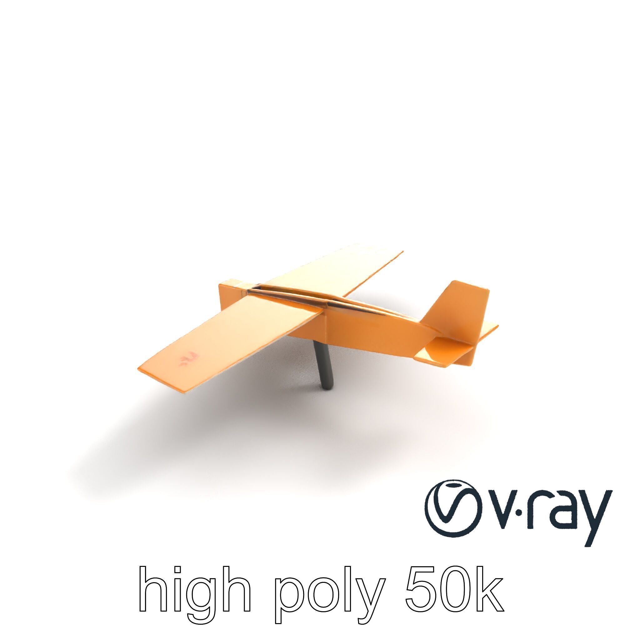 Cardboard Airplane Rustic Texture Model Pack Low-poly 3D model_25