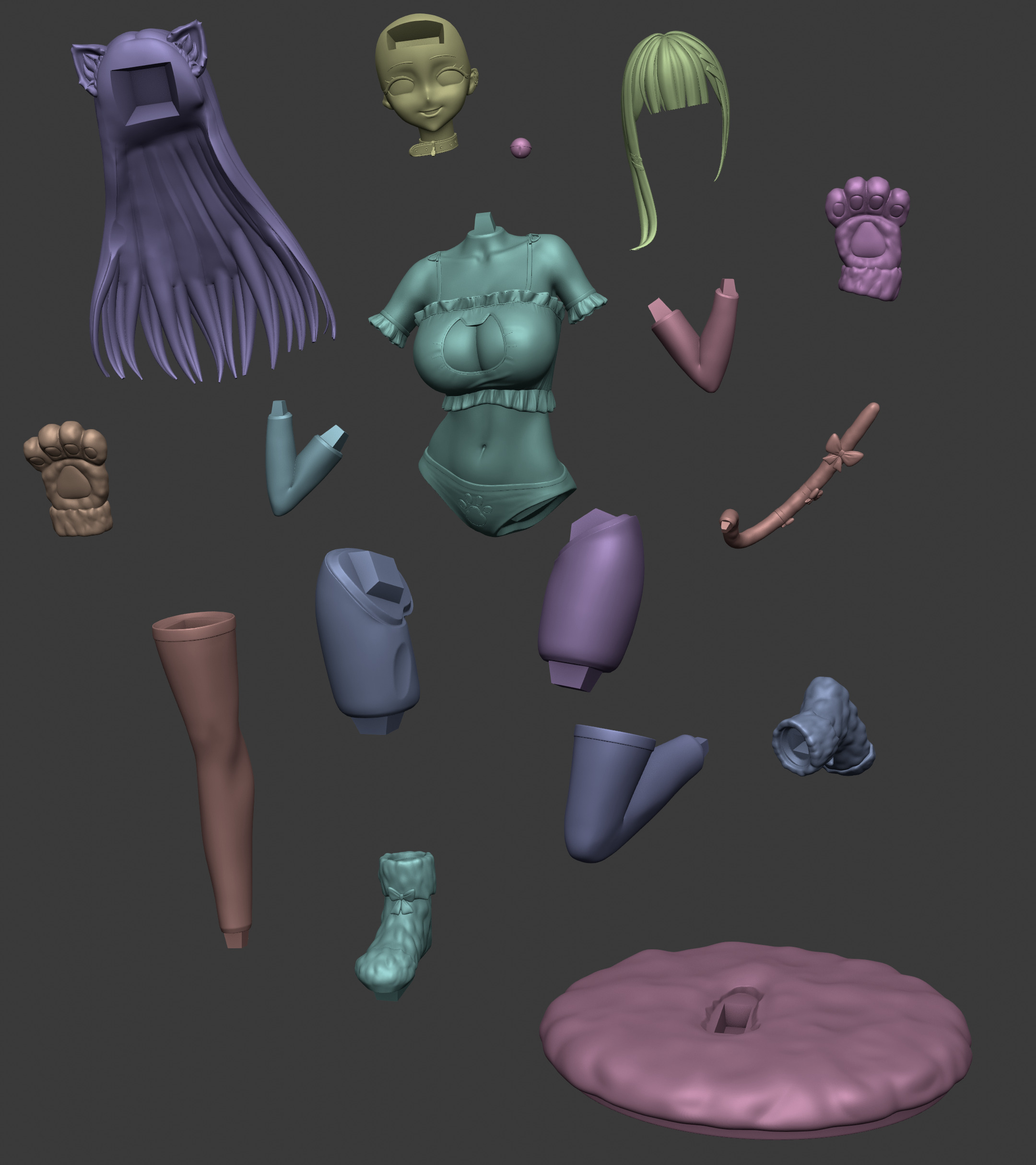 Akuma Nihmune Figure 3D print model_5