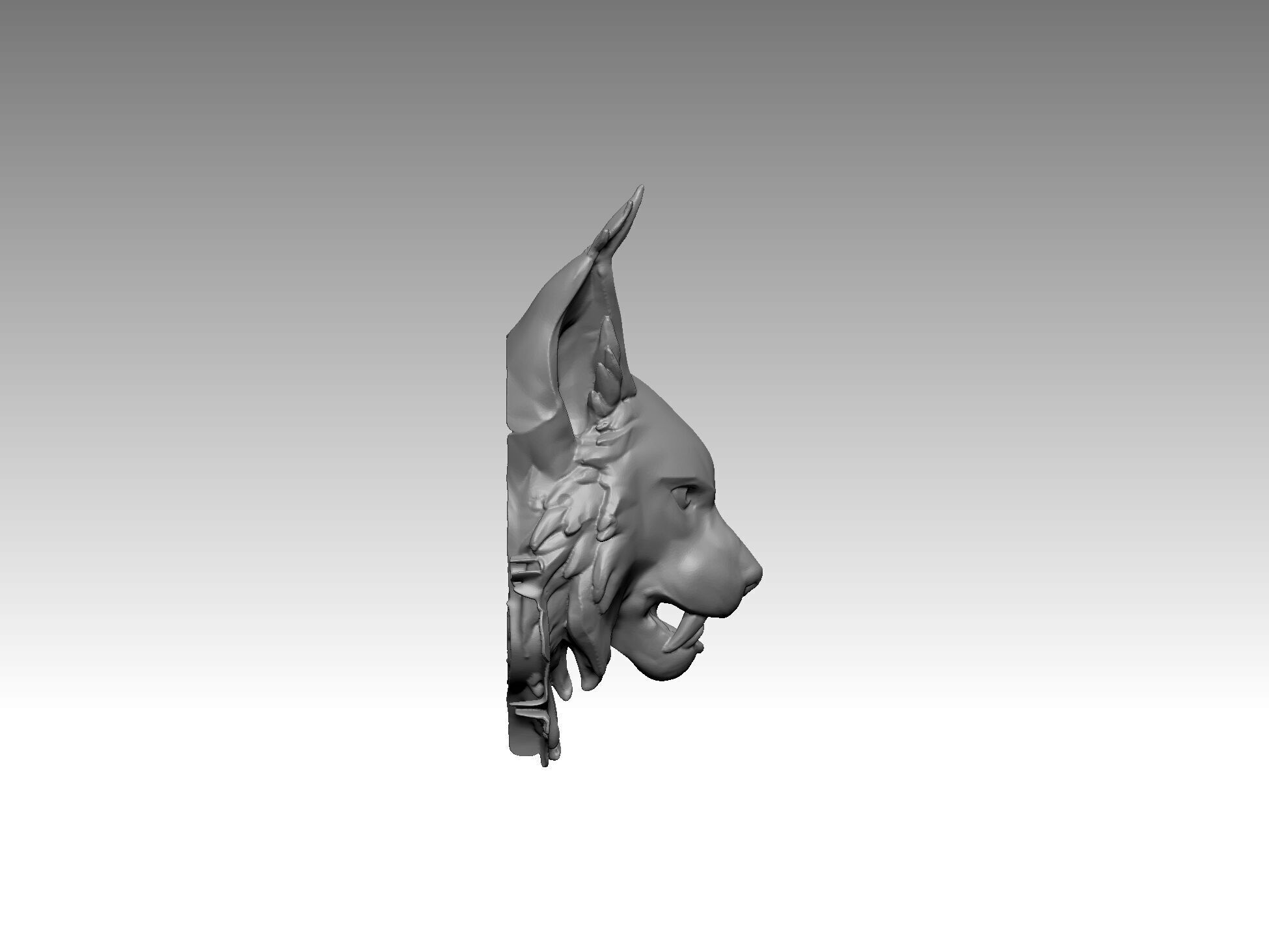 cat head puma 3D print model_3