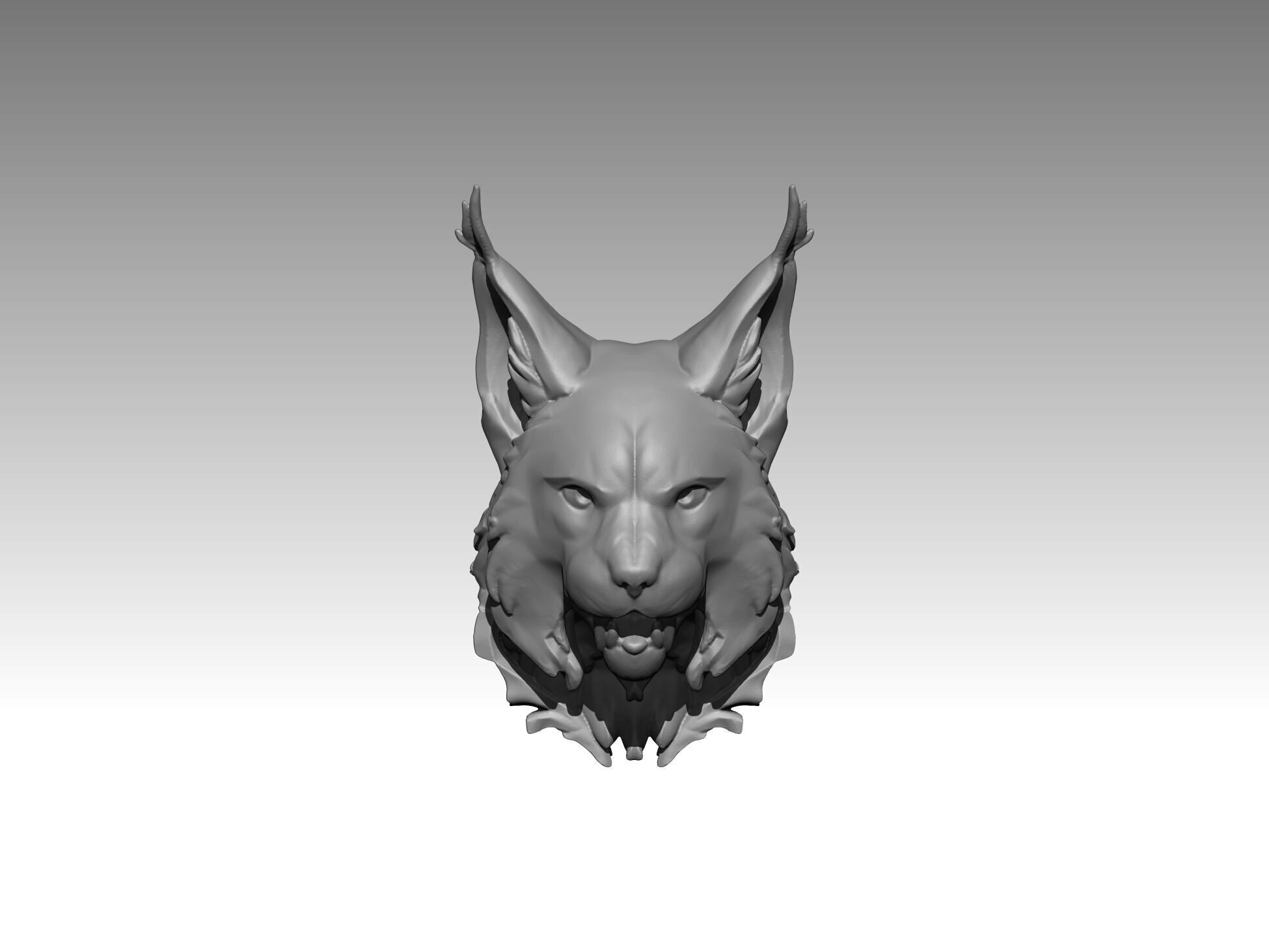 cat head puma 3D print model_6