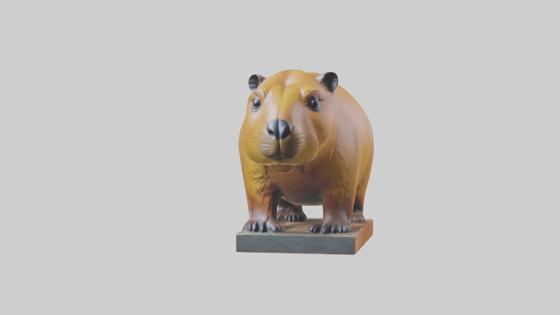Capybara statue model Low-poly 3D model_13