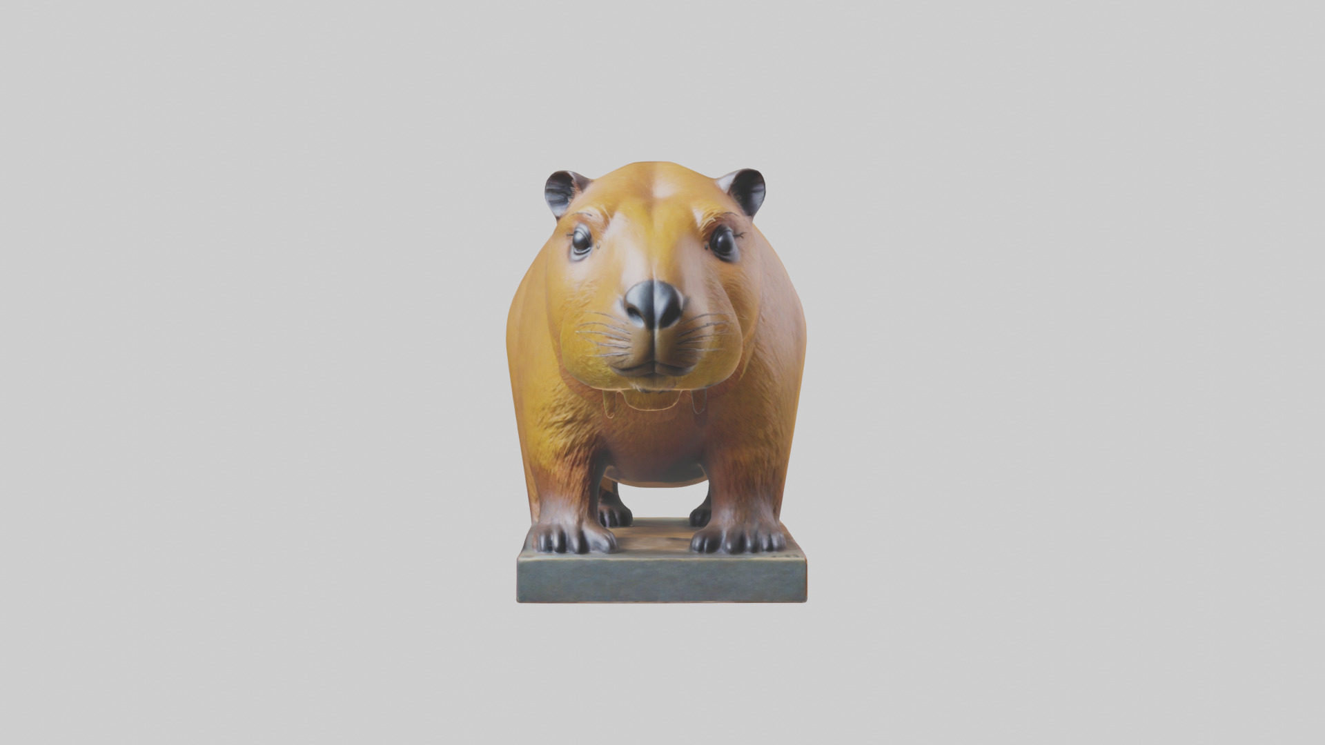 Capybara statue model Low-poly 3D model_10