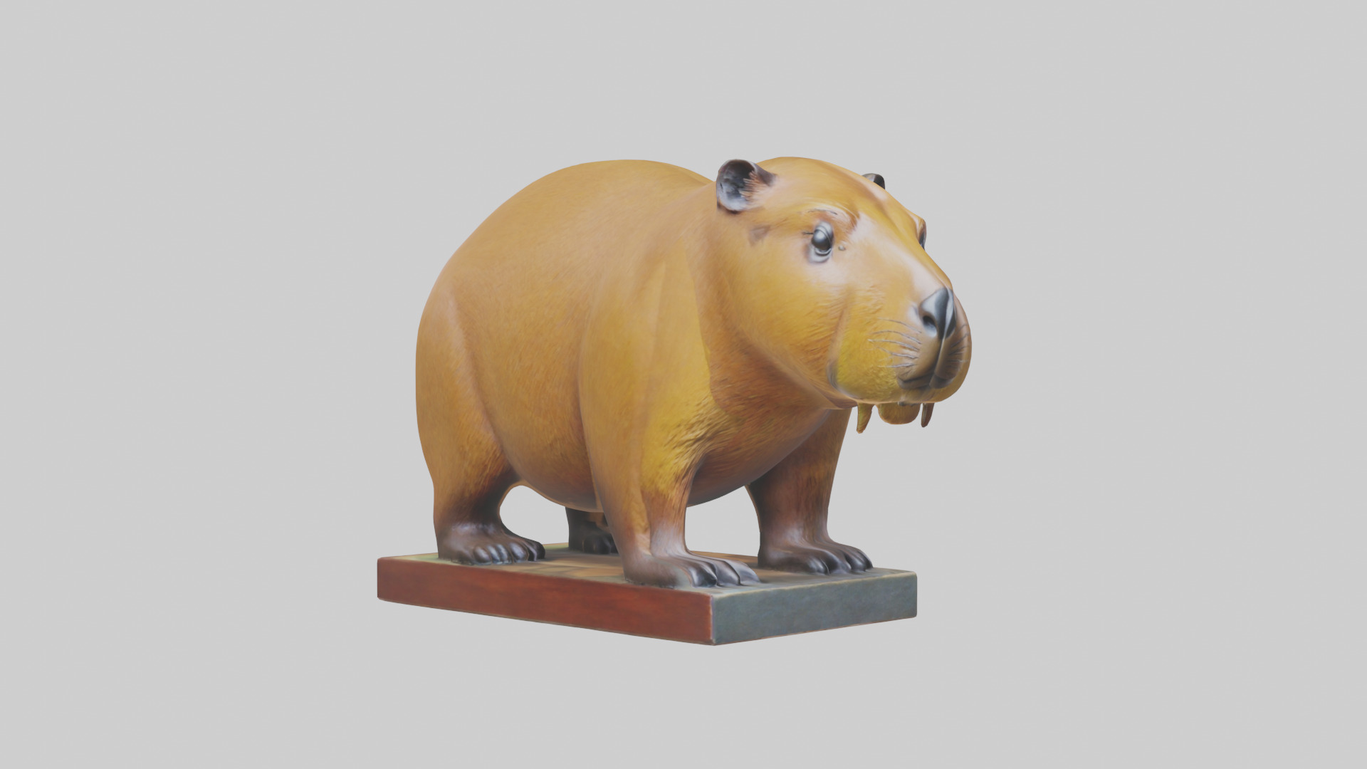 Capybara statue model Low-poly 3D model_16