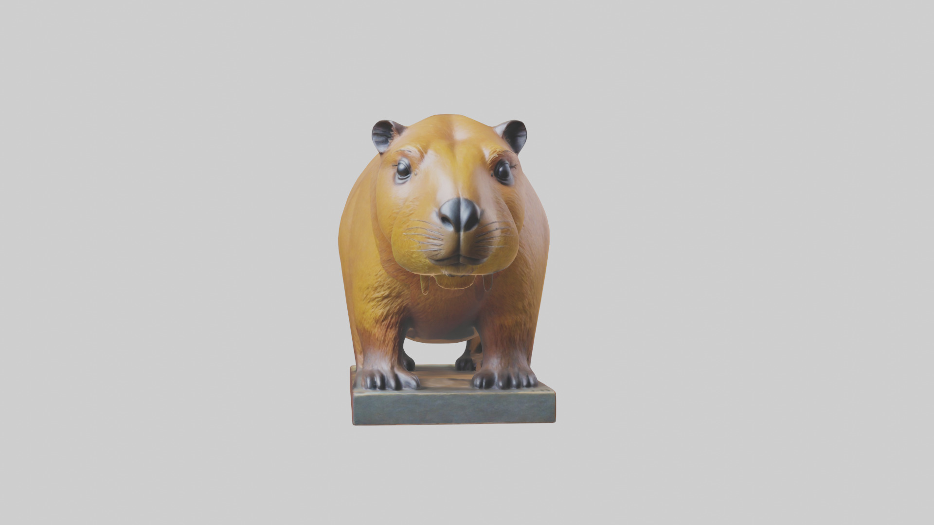 Capybara statue model Low-poly 3D model_17