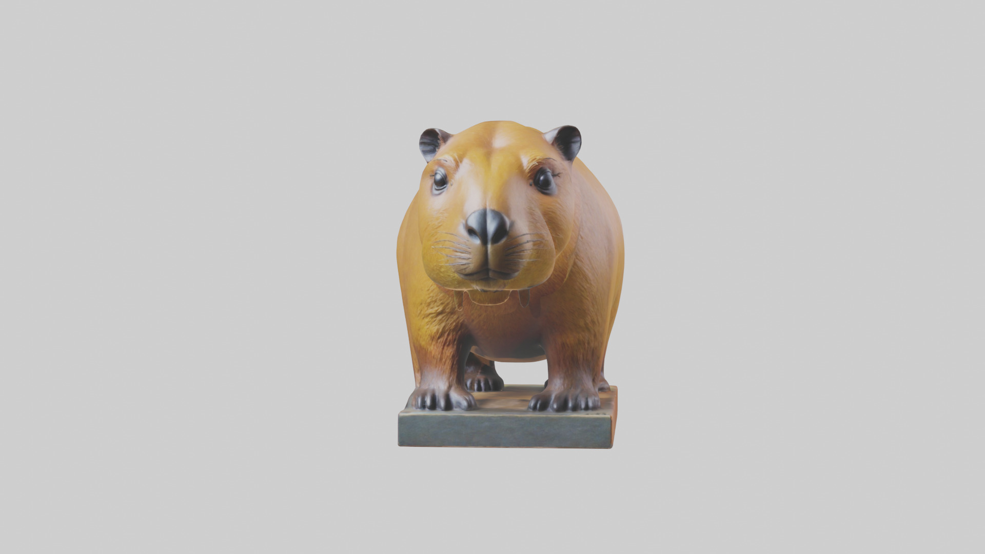 Capybara statue model Low-poly 3D model_12