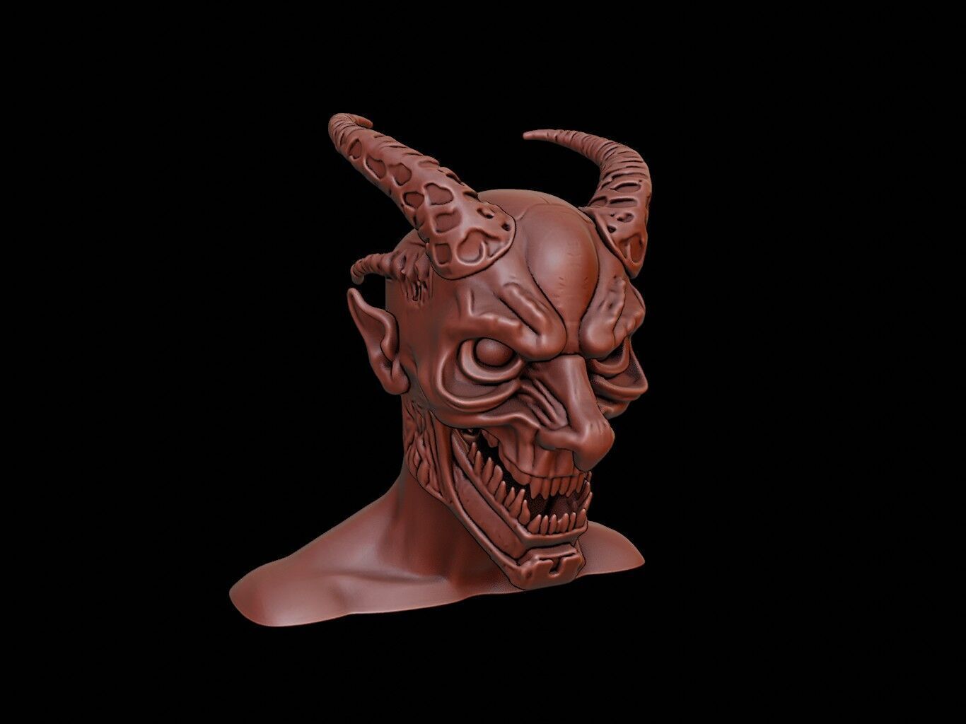 Cyber Demon Mask 3d Printing 3D print model_1