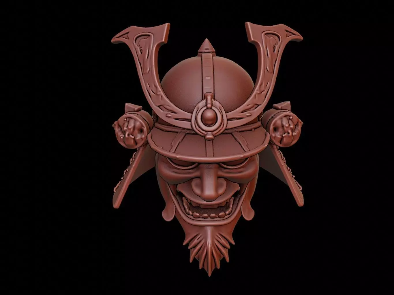 Cyber Samurai Mask 3d Printing 3D print model_0
