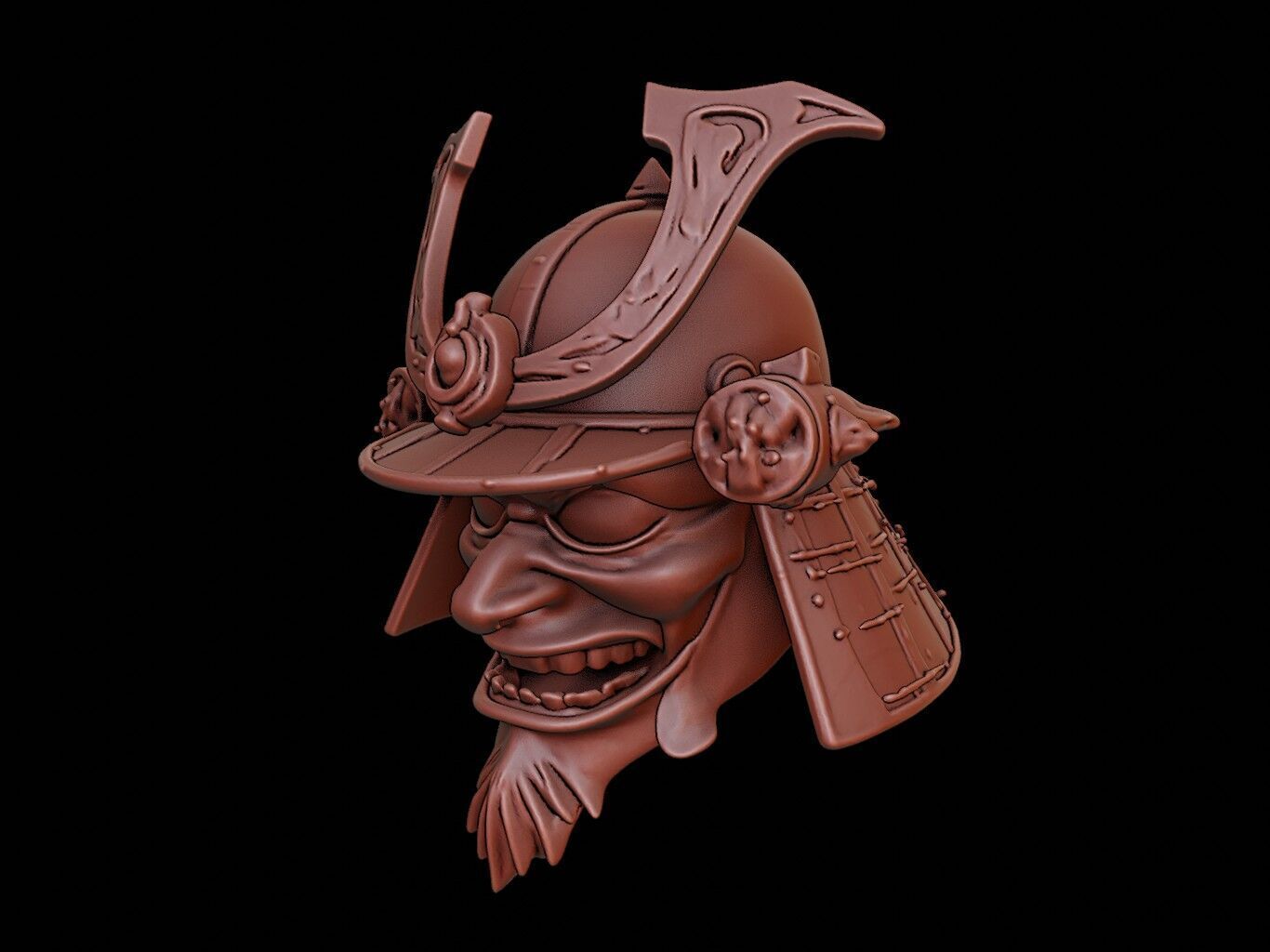 Cyber Samurai Mask 3d Printing 3D print model_2
