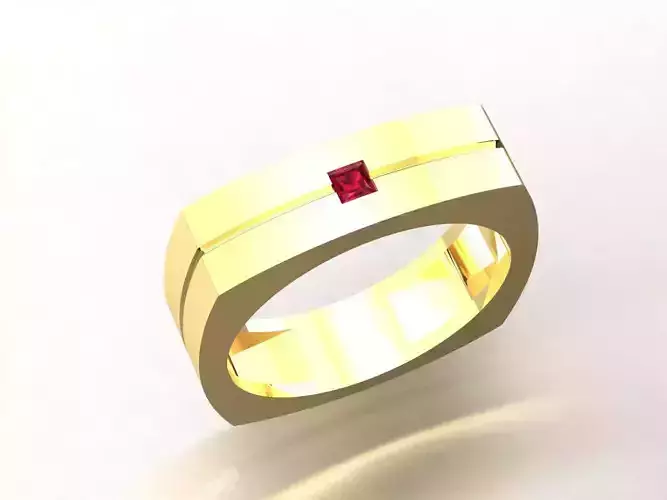 Princess Single Gemstone Square Ring