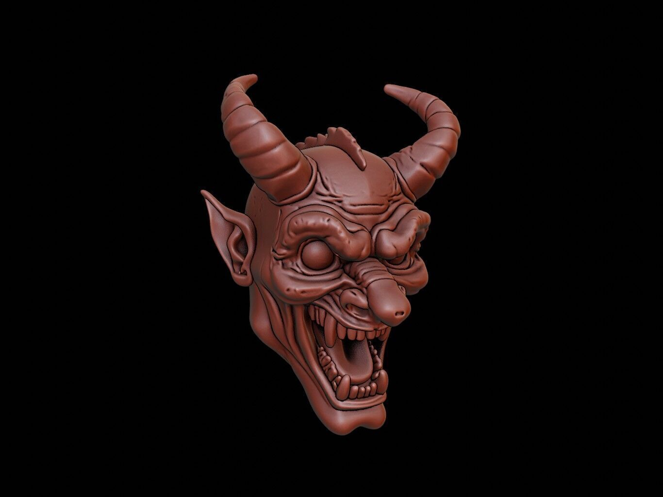 Demon Mask 3d Printing 3D print model_1
