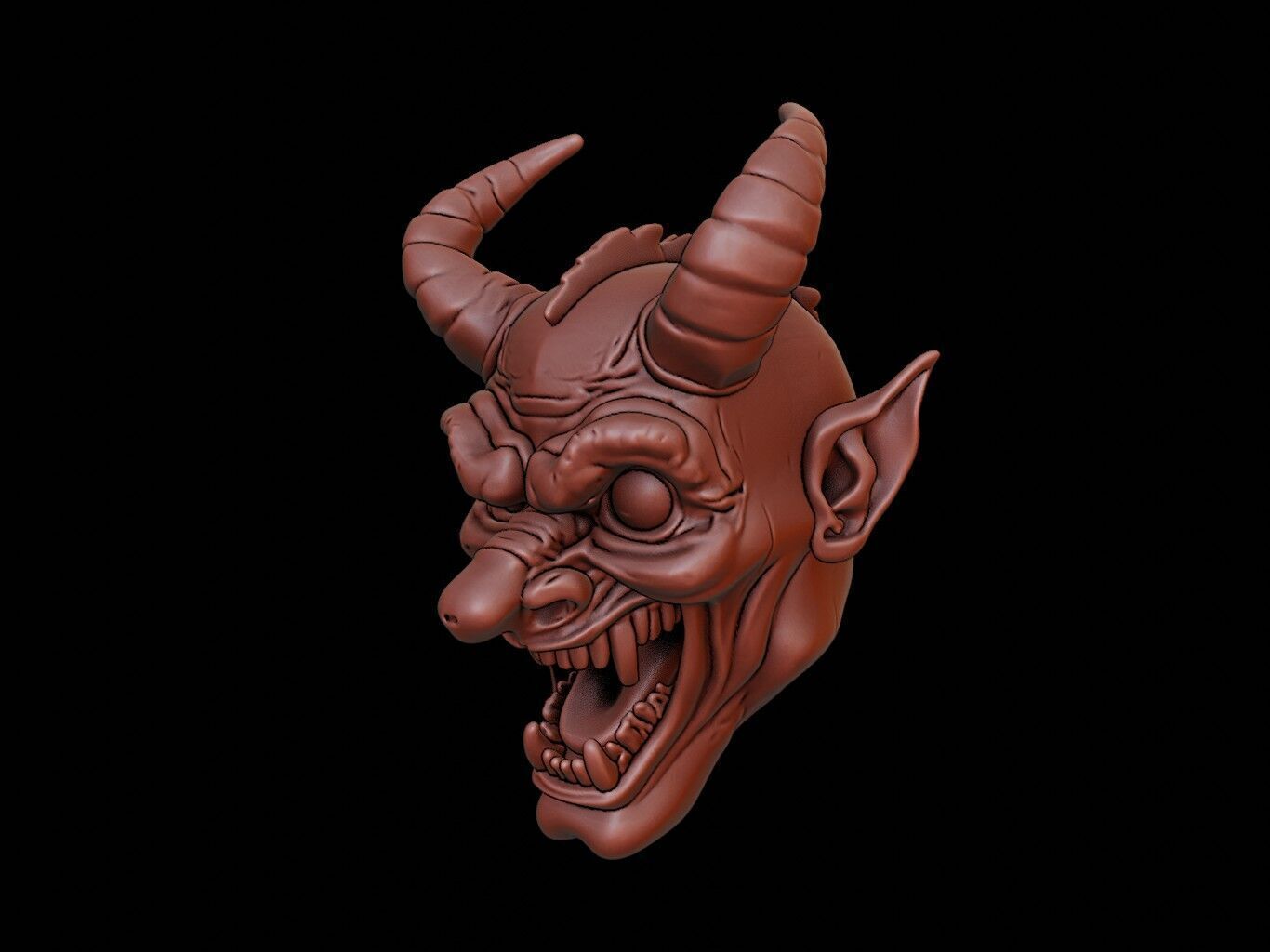 Demon Mask 3d Printing 3D print model_2