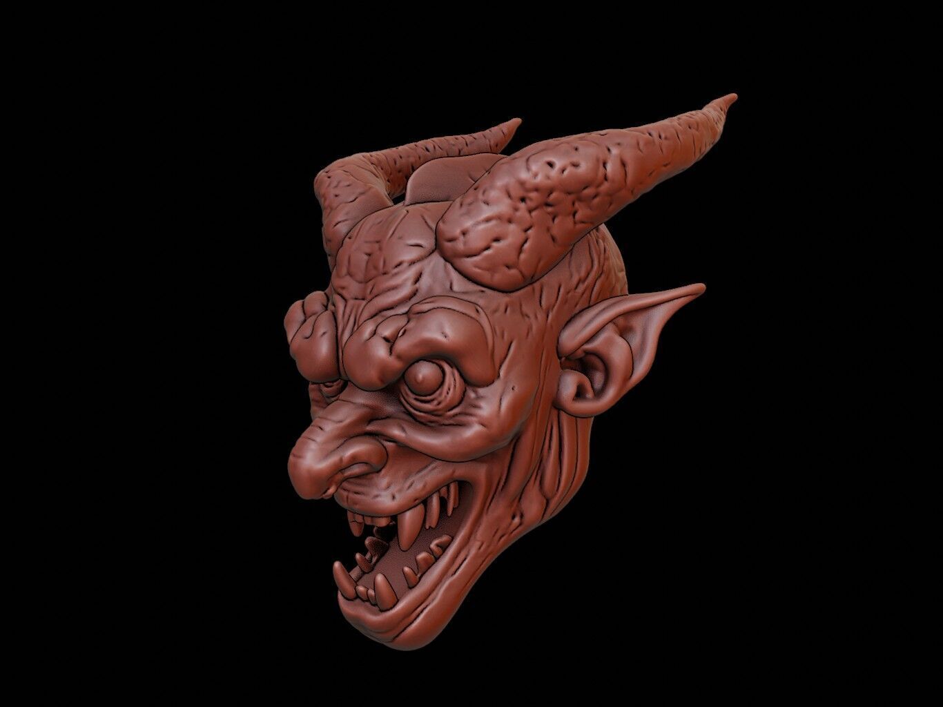 Demon Mask 3d Printing 3D print model_2