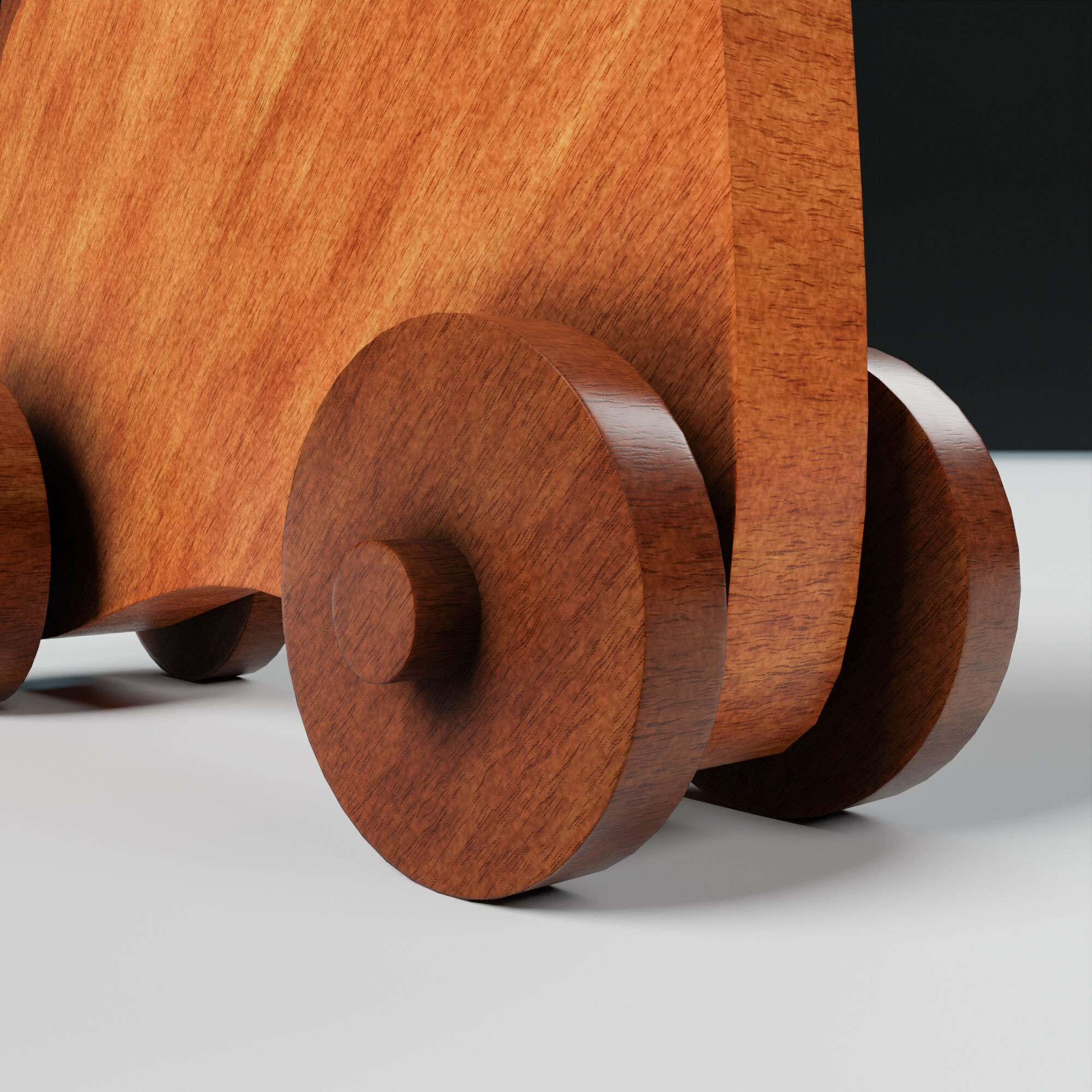 Vintage Wooden Toy Horse Low-poly 3D model_7