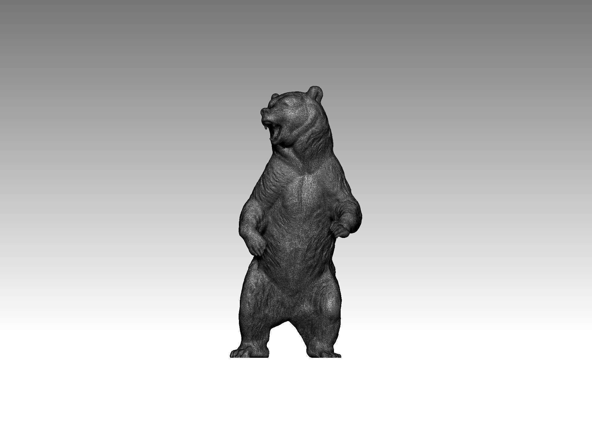 bear statue animal 3D print model_4